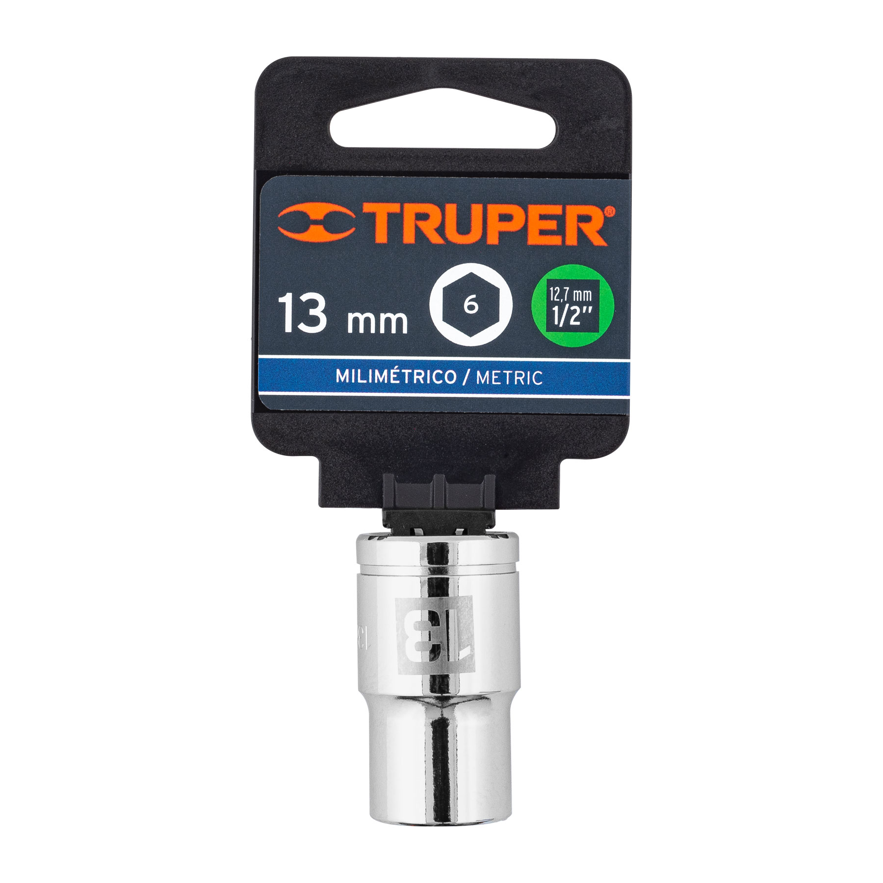 Dado de 13 mm, 6 puntas, cuadro 1/2", TRUPER TRUPER