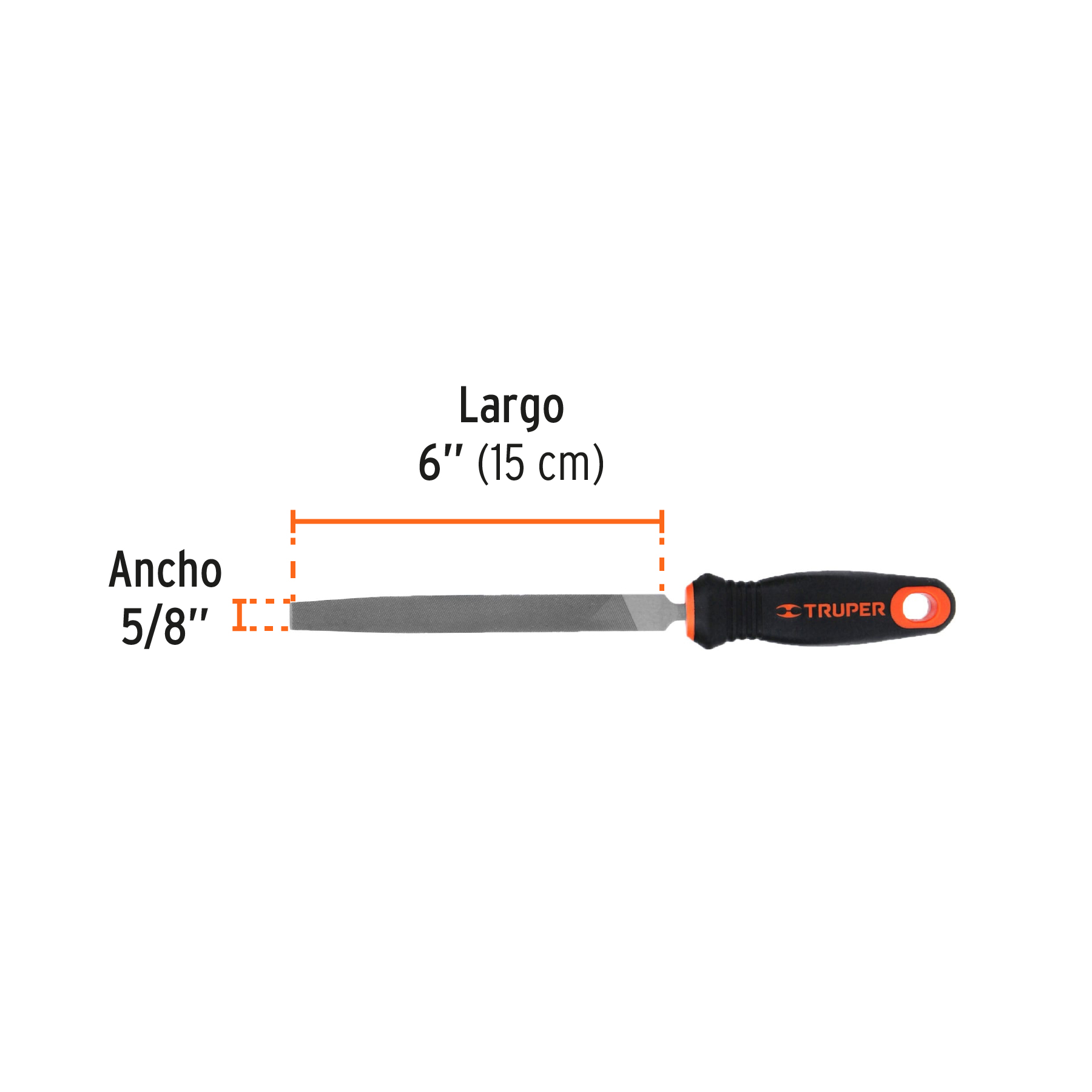 Lima plana bastarda 6" con mango Comfort Grip, TRUPER TRUPER