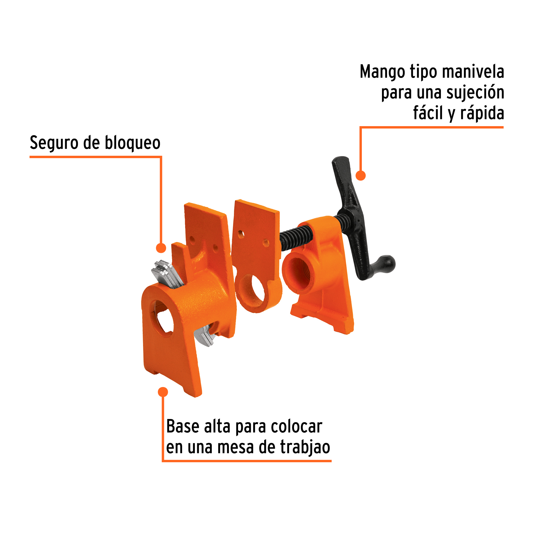 Sargento para tubo de 3/4", TRUPER TRUPER