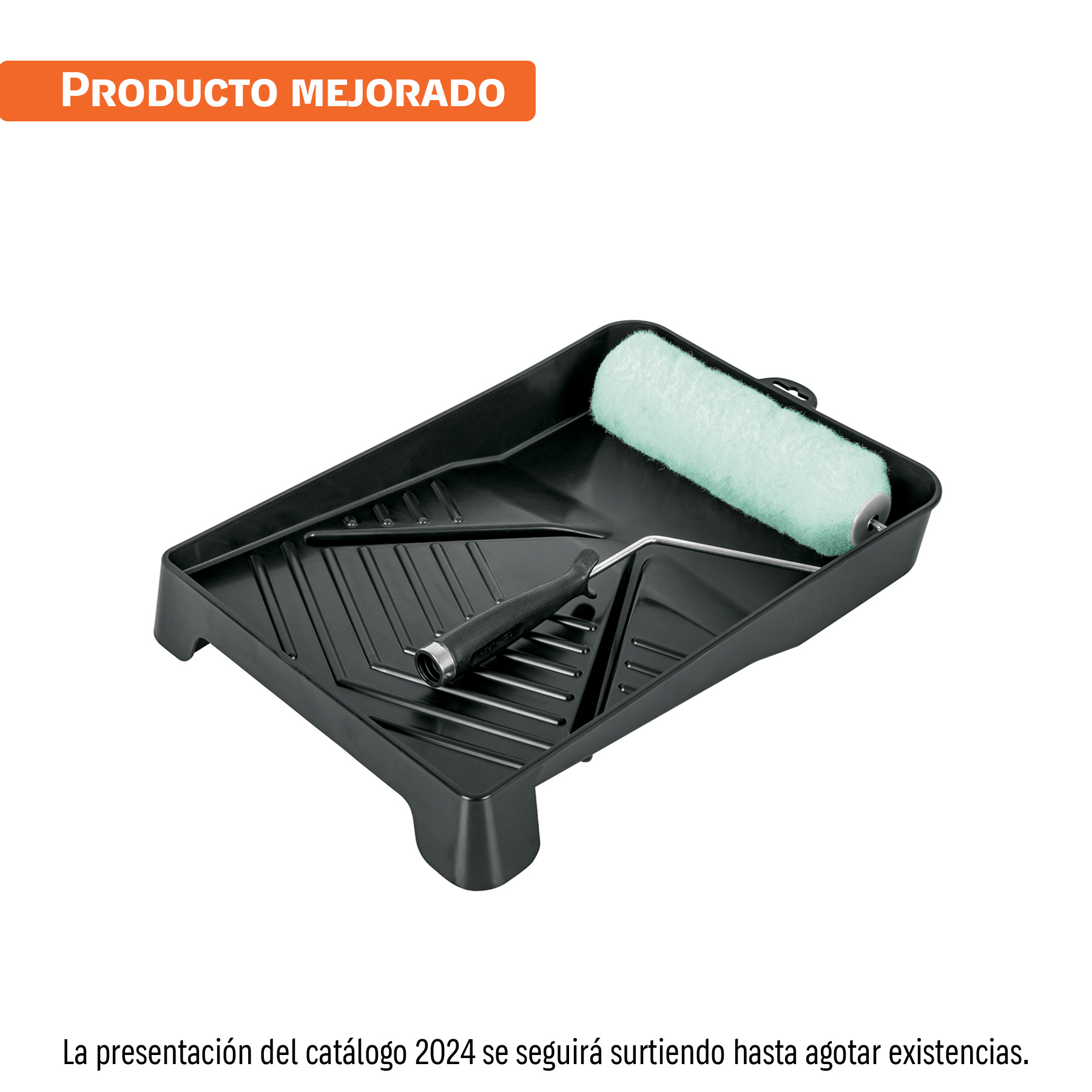 Kit de rodillo para pintar, 9" (maneral, charola y felpa) TRUPER