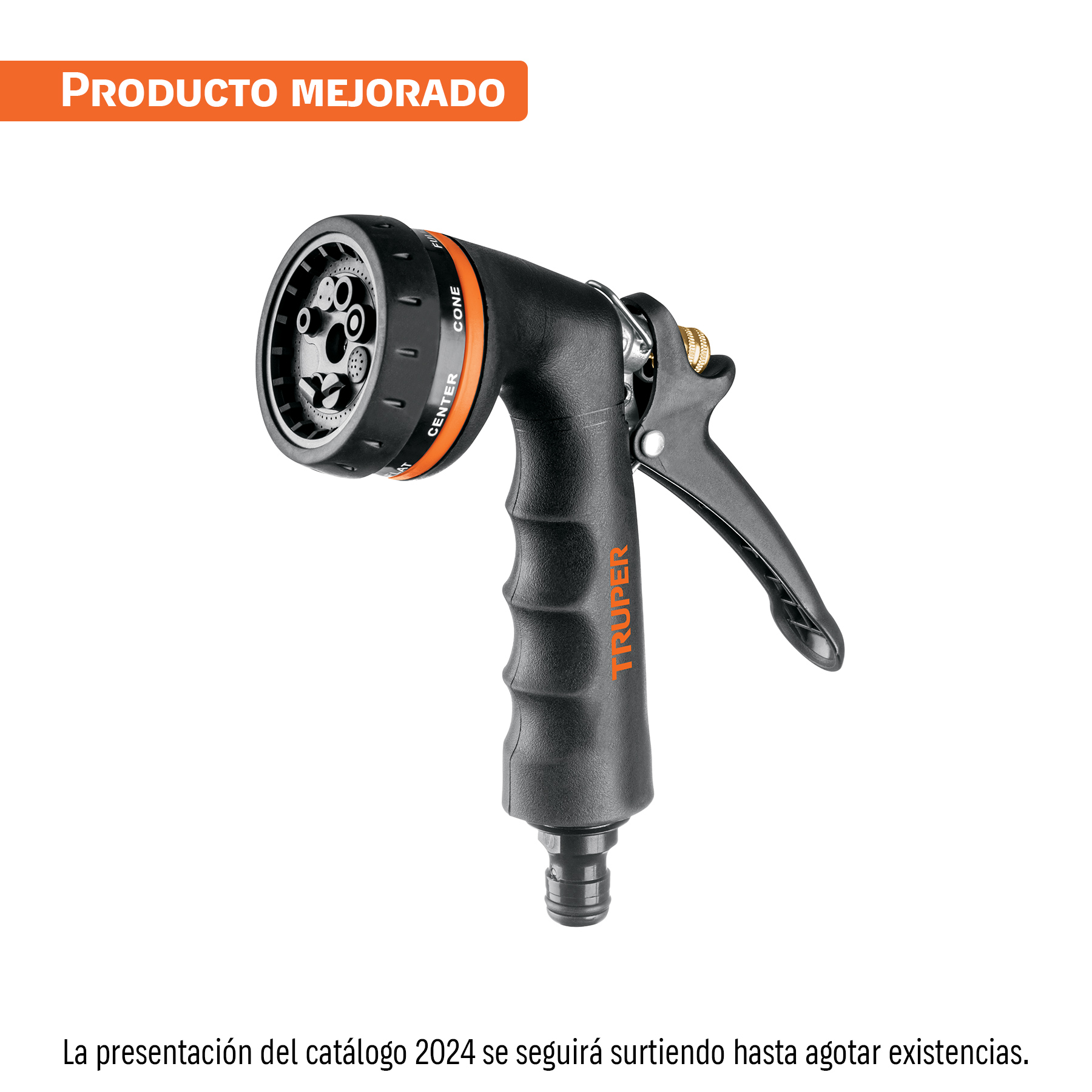 Pistola para riego de 8 funciones metálica con recubrimiento TRUPER