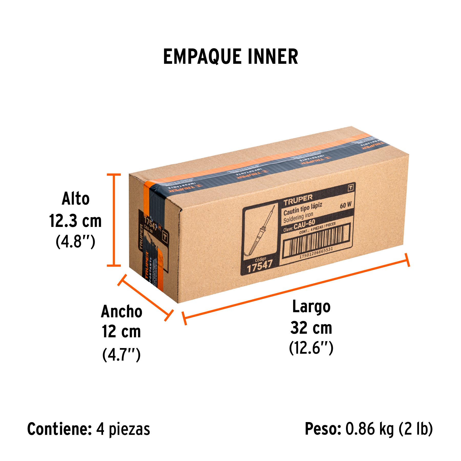 Cautín 60 W tipo lápiz para trabajo pesado, TRUPER TRUPER