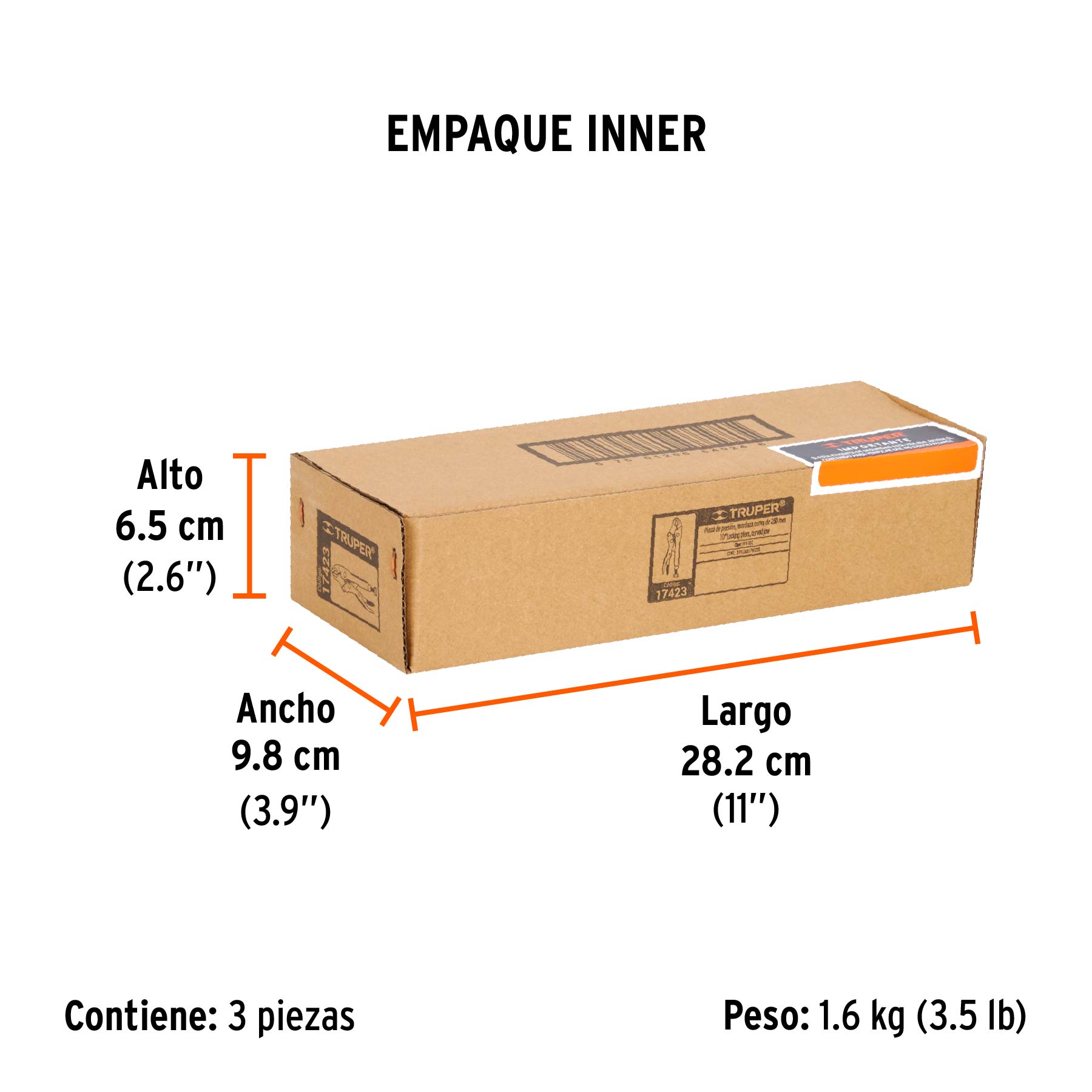 Pinza de presión 10" mordaza curva, TRUPER TRUPER