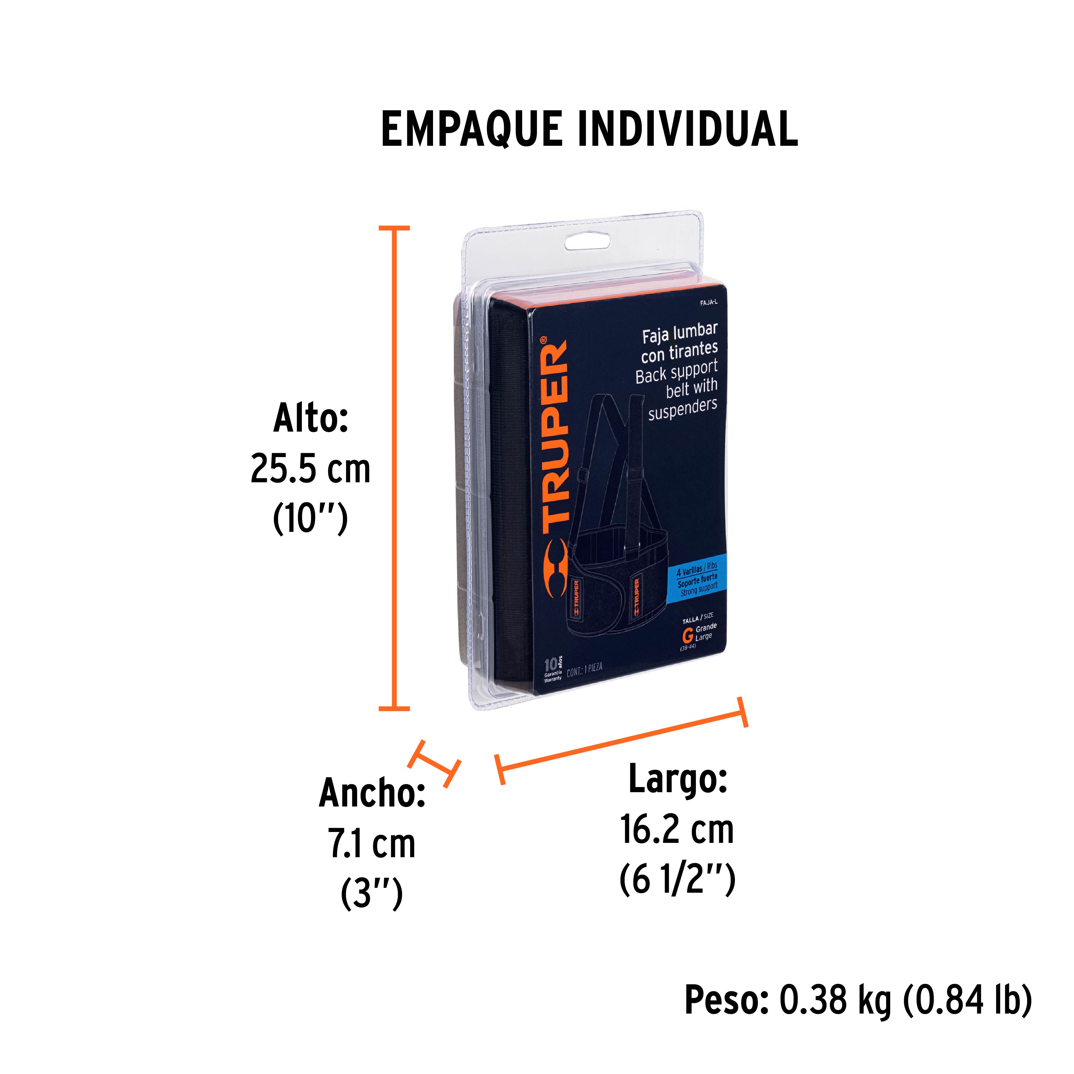 Faja lumbar, talla G, TRUPER TRUPER