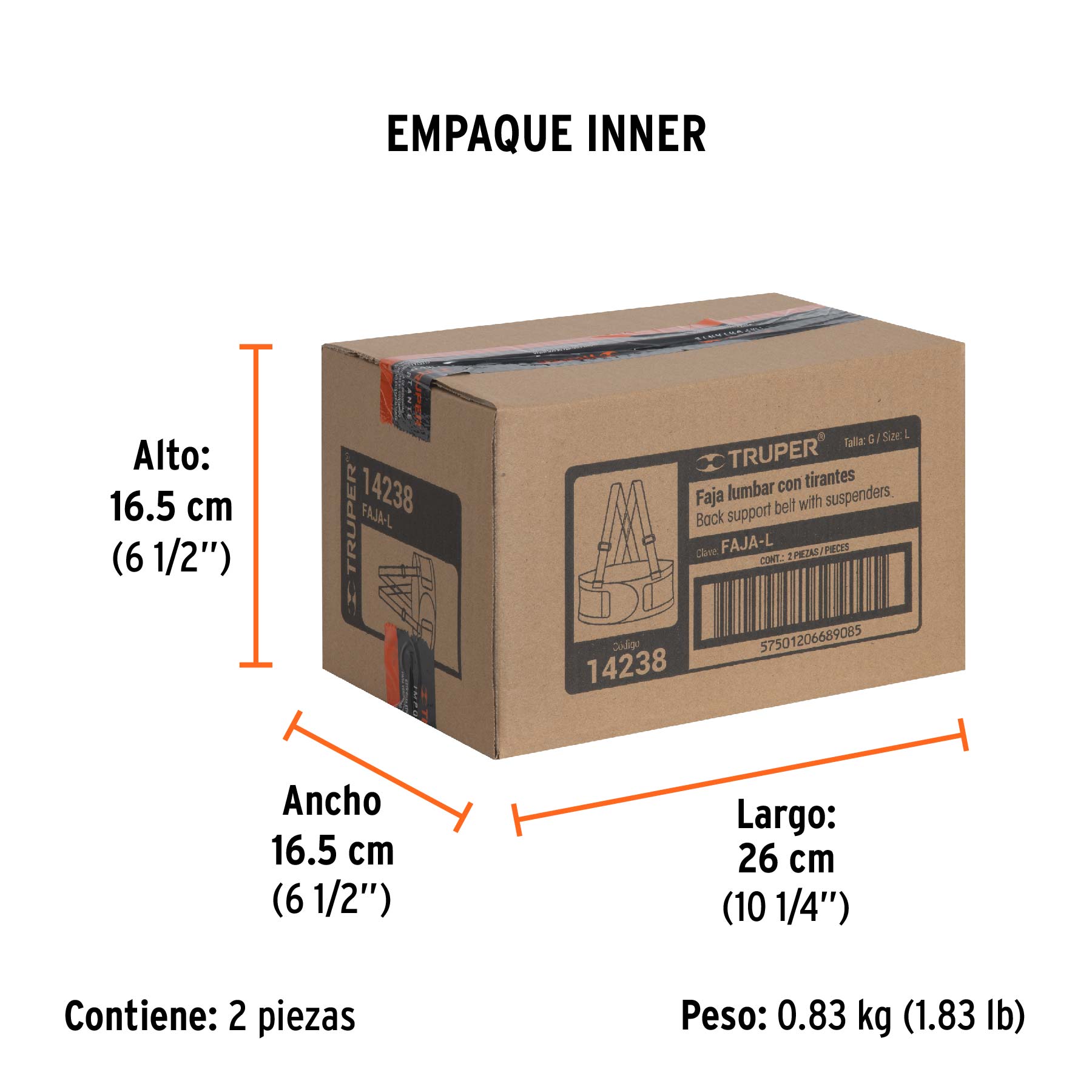 Faja lumbar, talla G, TRUPER TRUPER