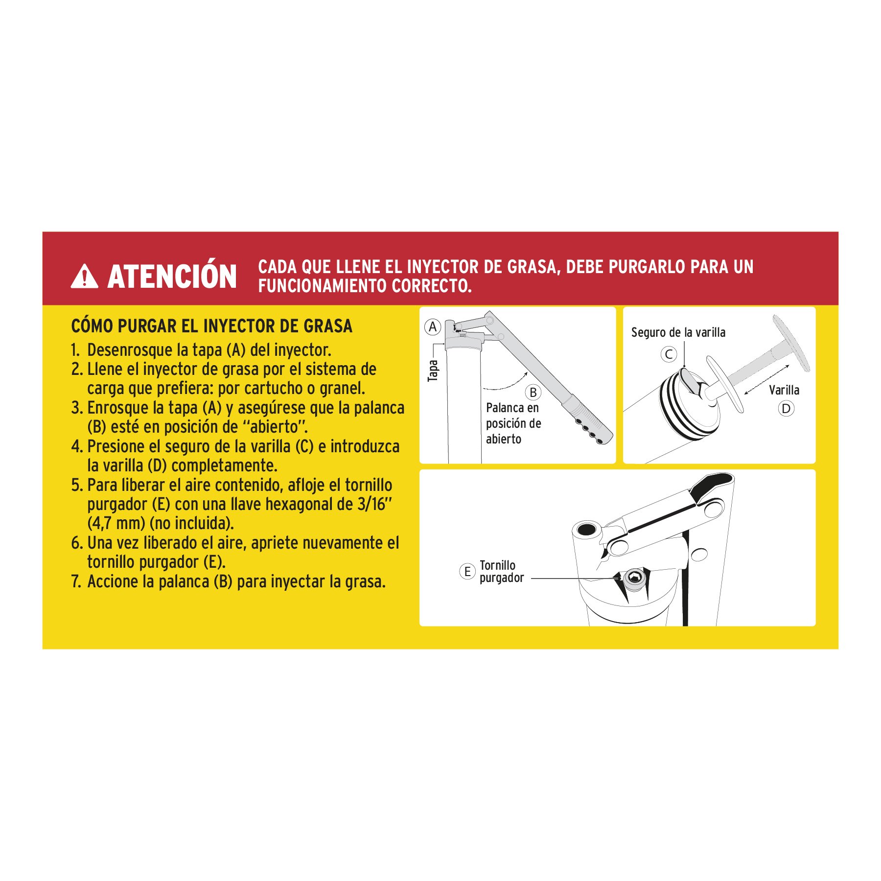 Inyectora de grasa 14 oz, 8000 PSI con grip antiderrapante TRUPER