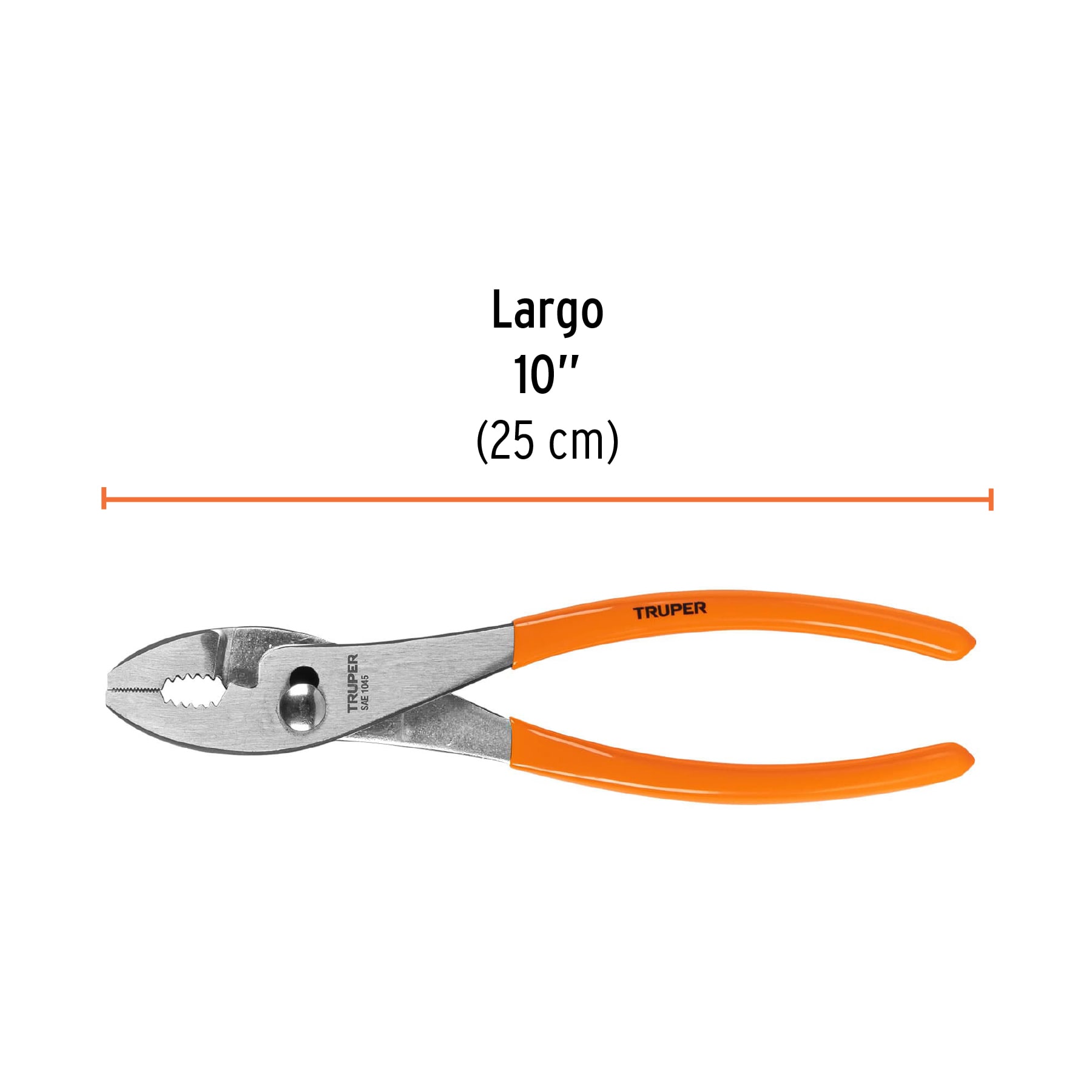 Pinza de chofer 10" mango de PVC, TRUPER TRUPER