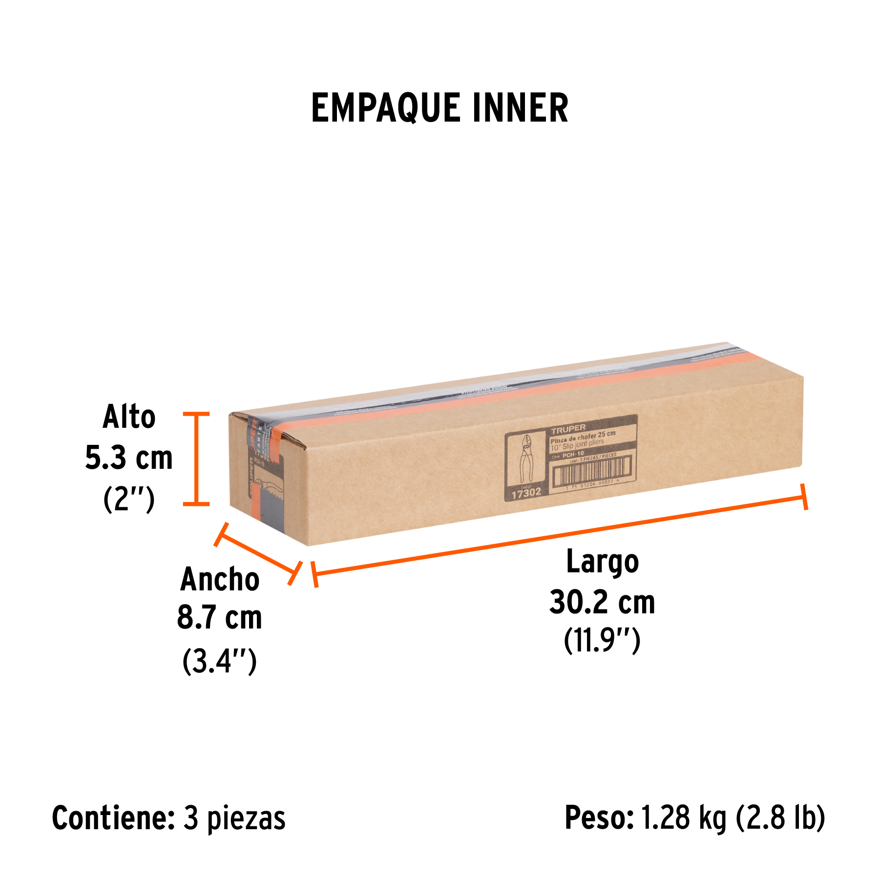 Pinza de chofer 10" mango de PVC, TRUPER TRUPER