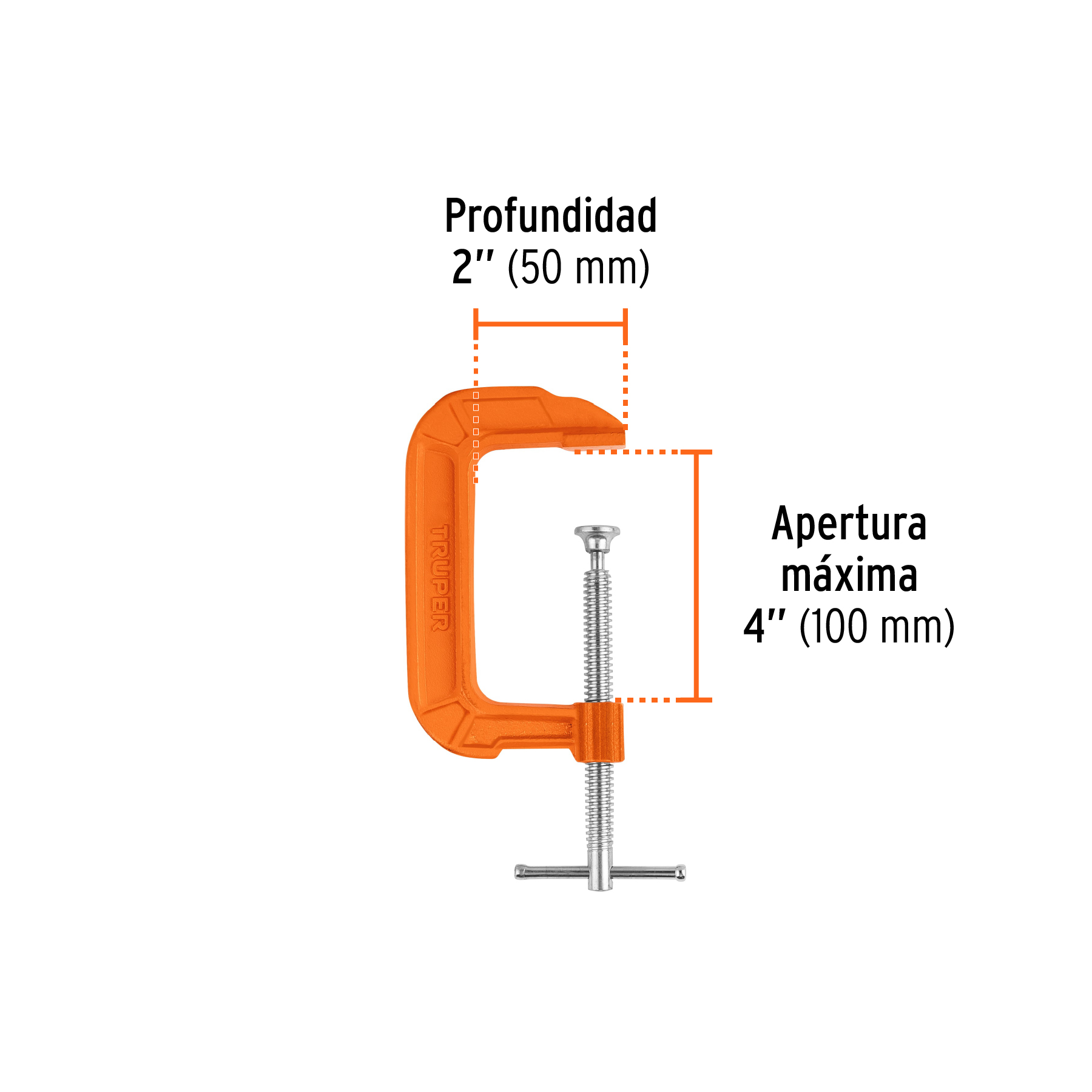 Prensa 4" de hierro dúctil para carpintería, TRUPER TRUPER