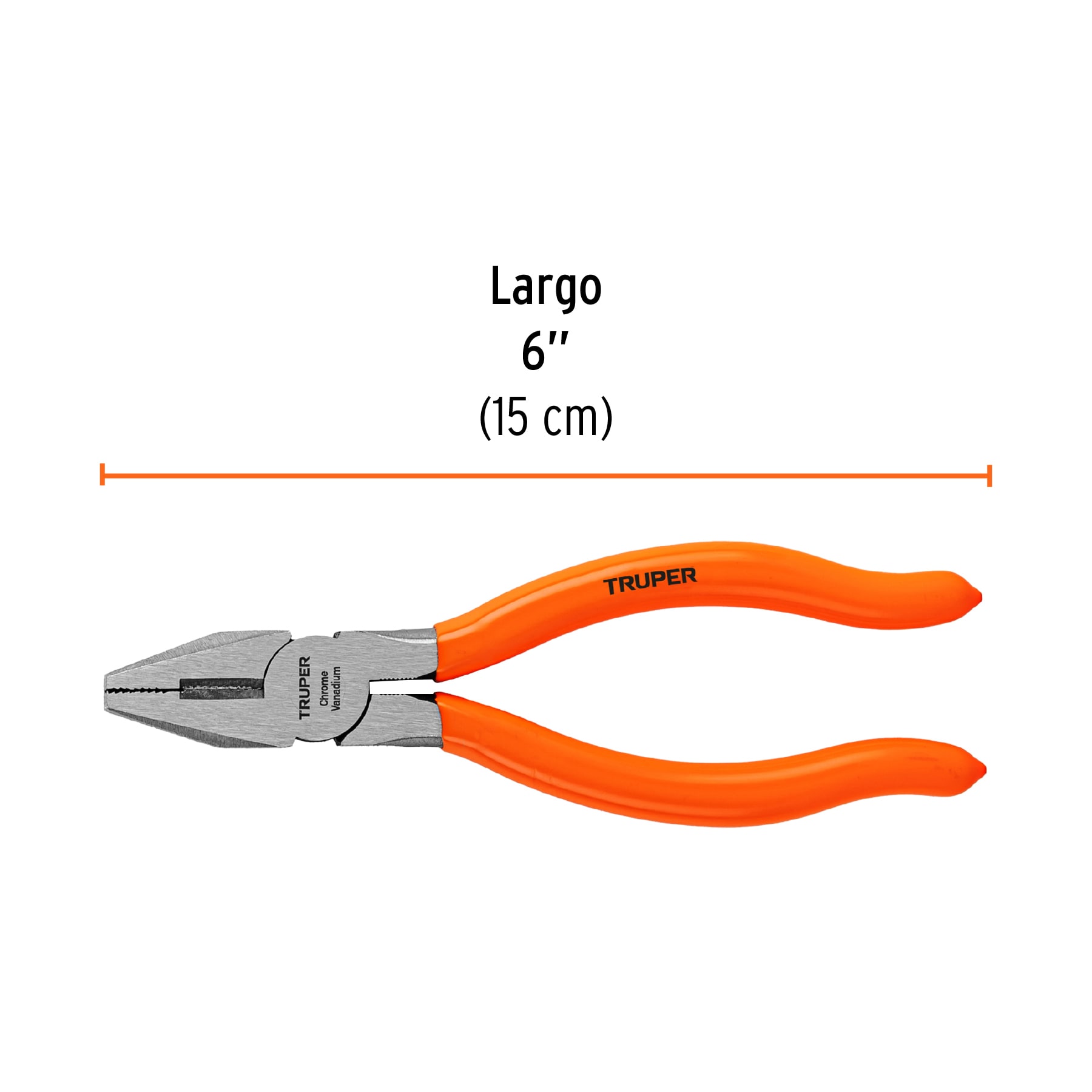 Pinza para electricista 6" mango de PVC, TRUPER TRUPER