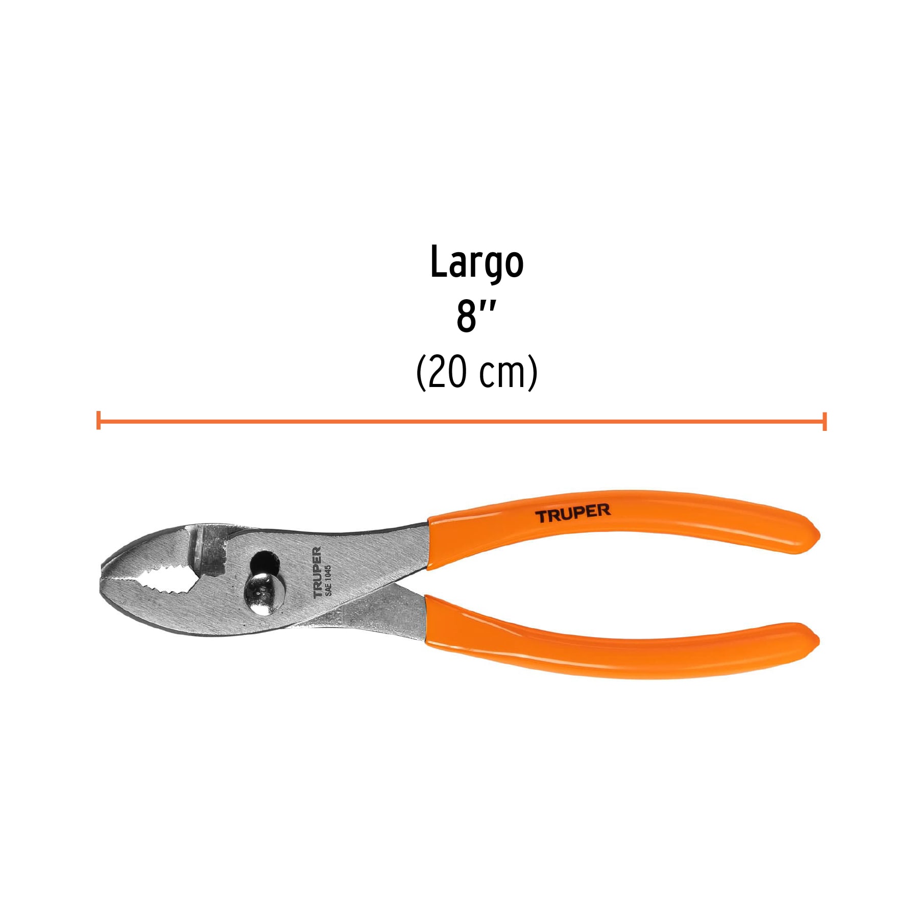Pinza de chofer 8" mango de PVC, TRUPER TRUPER