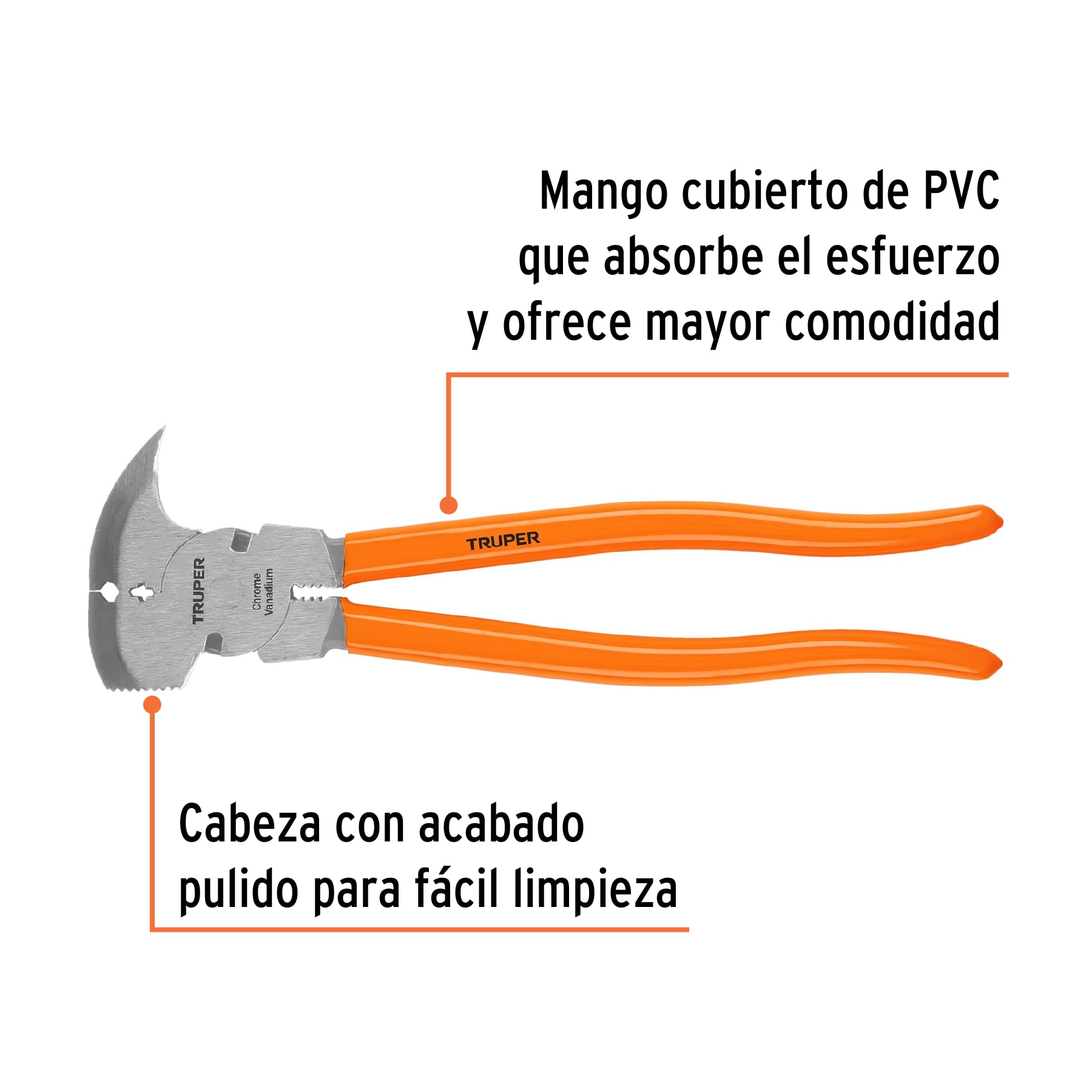 Pinza de hacendado 11" mango de PVC, TRUPER TRUPER