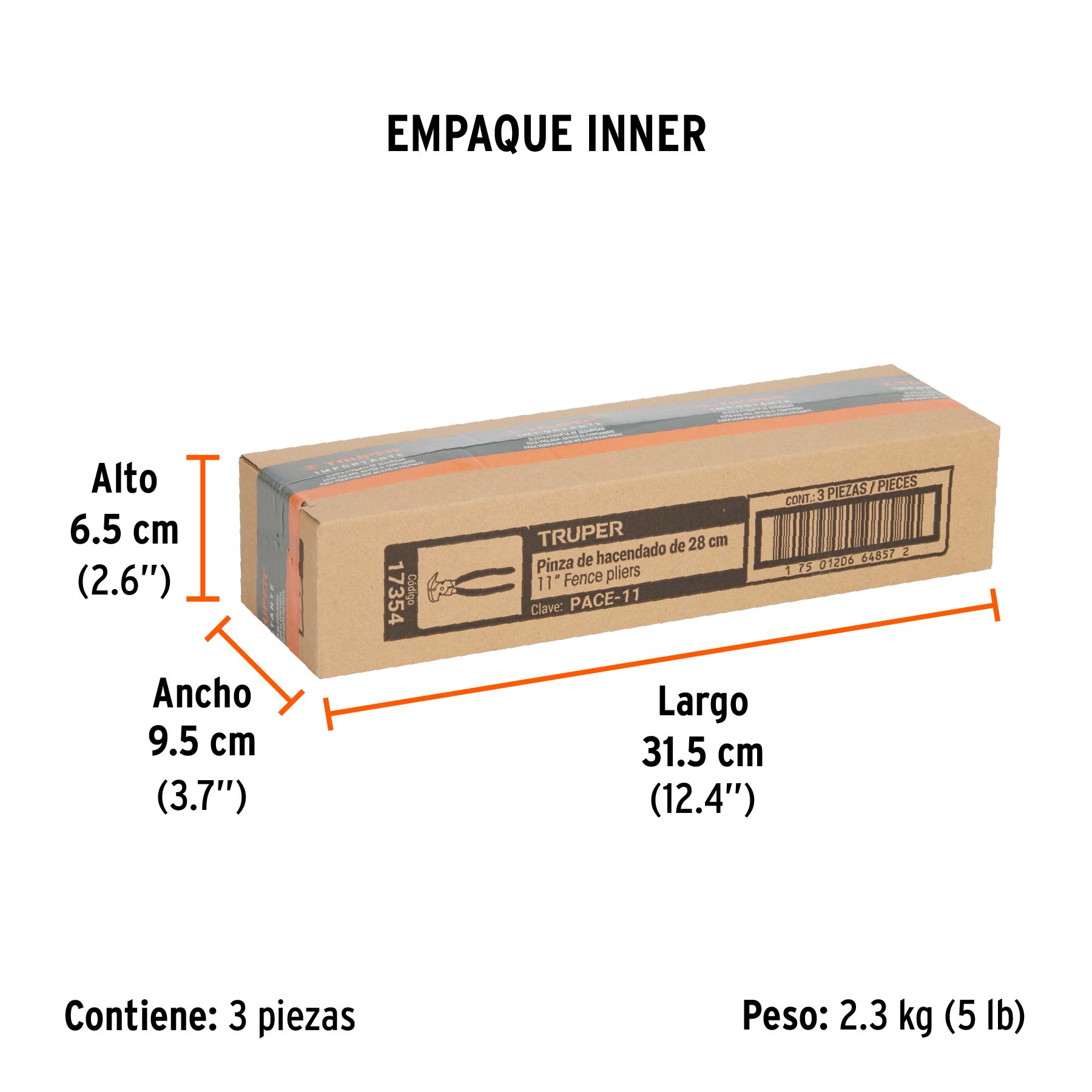Pinza de hacendado 11" mango de PVC, TRUPER TRUPER