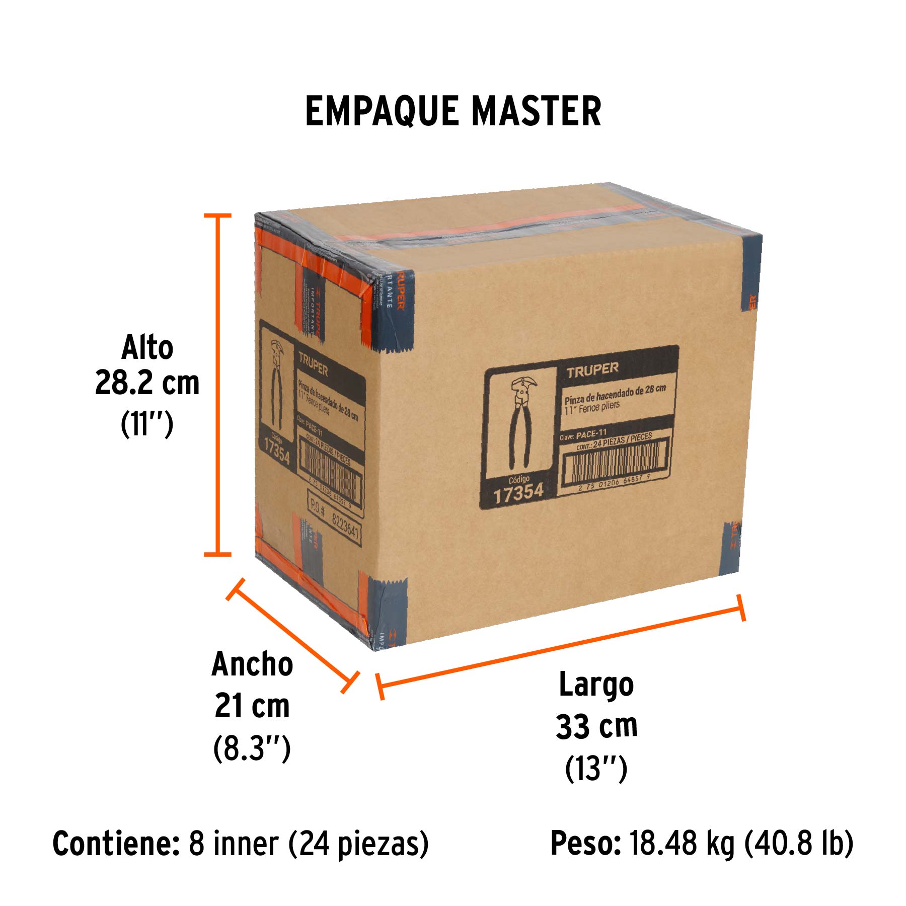 Pinza de hacendado 11" mango de PVC, TRUPER TRUPER