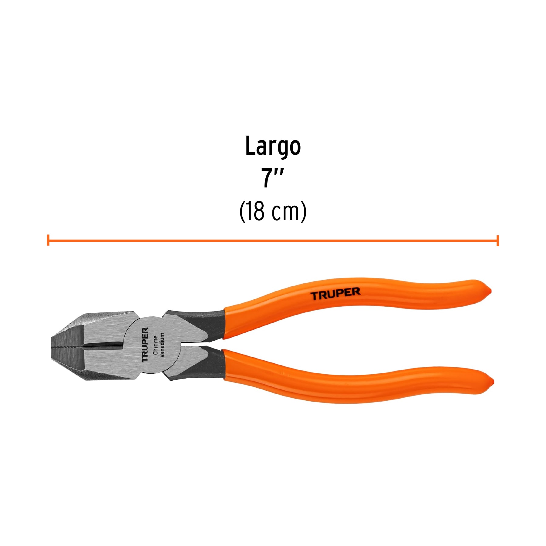 Pinza para electricista 7" uso rudo, mango PVC, TRUPER TRUPER
