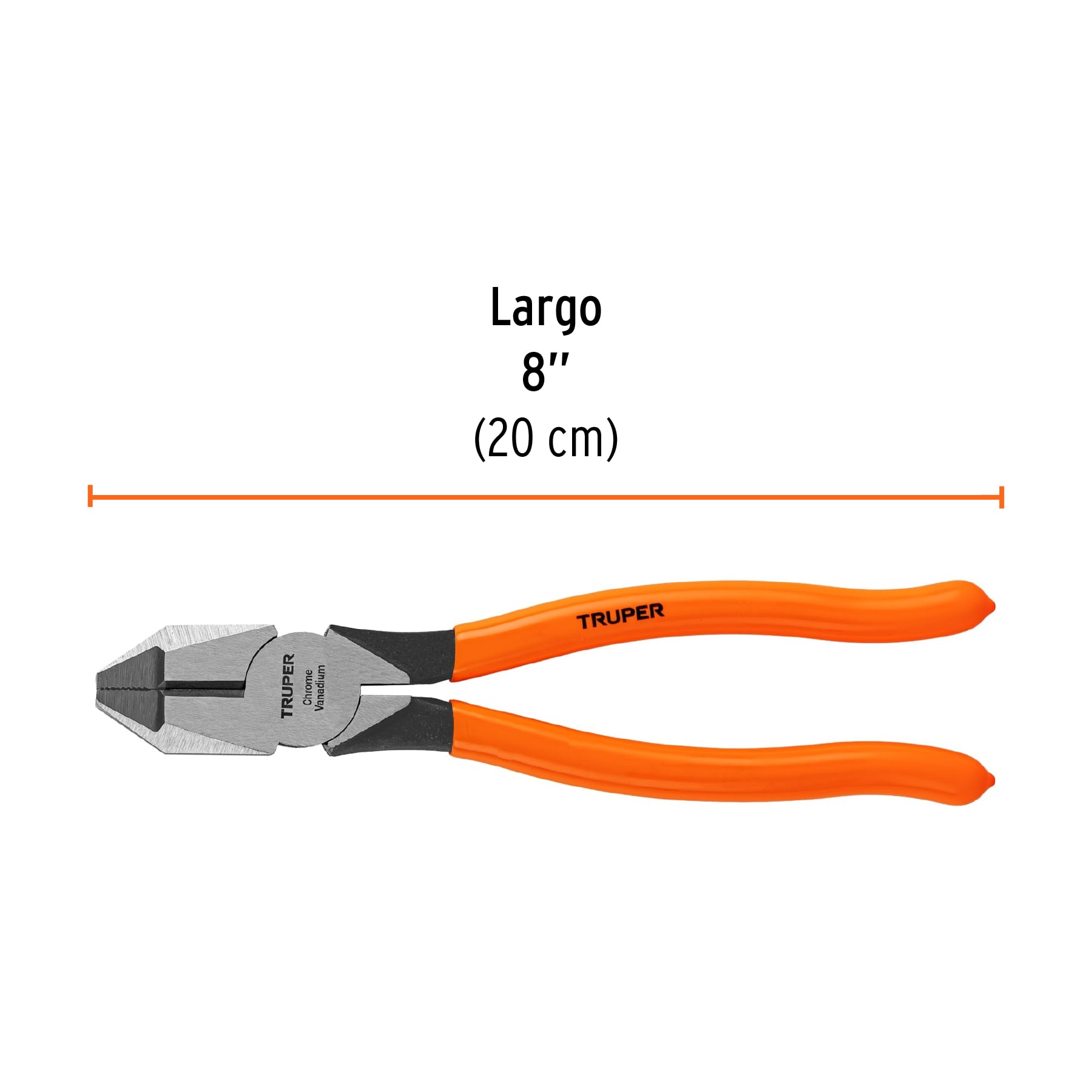 Pinza para electricista 8" uso rudo, mango PVC, TRUPER TRUPER
