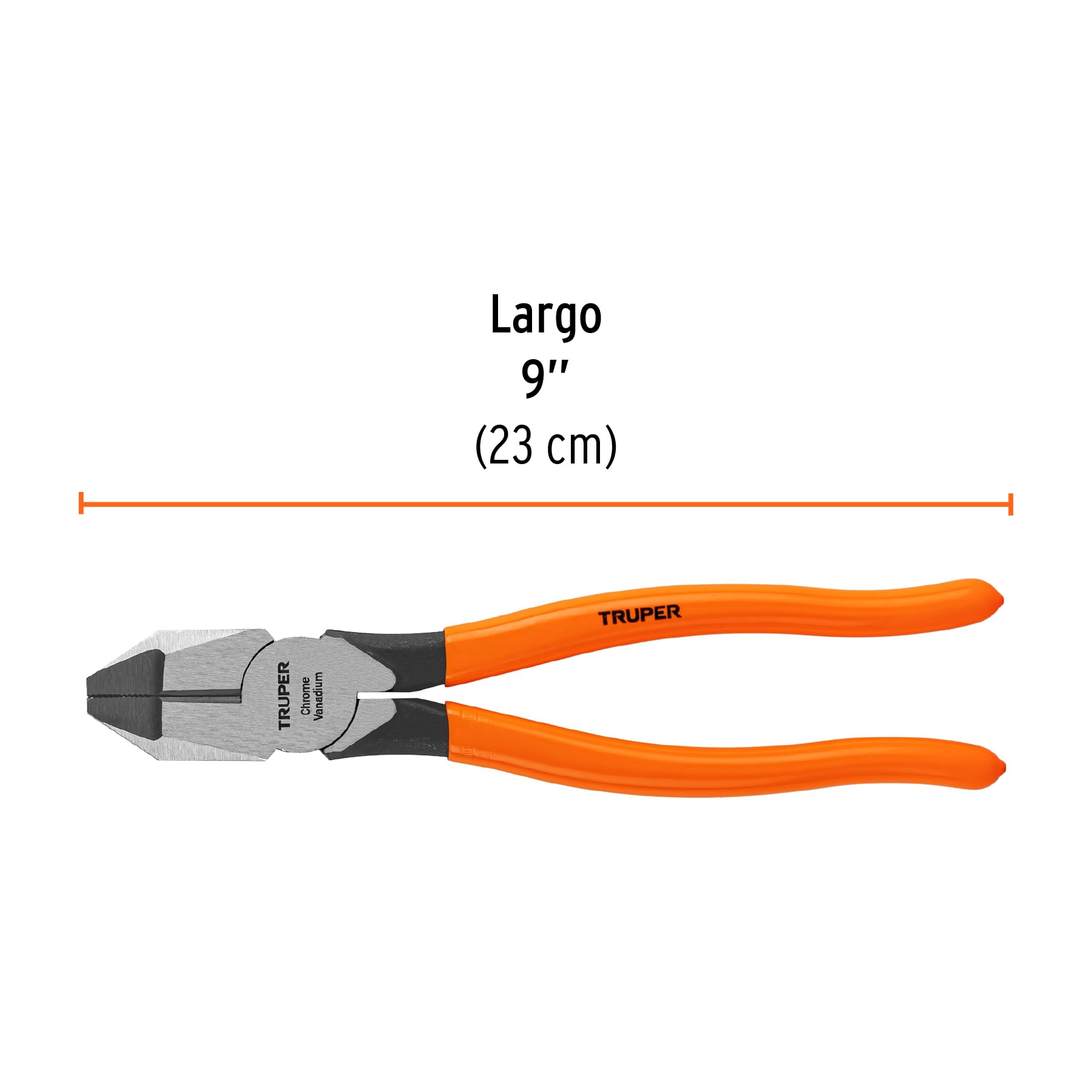 Pinza para electricista 9" uso rudo, mango PVC, TRUPER TRUPER