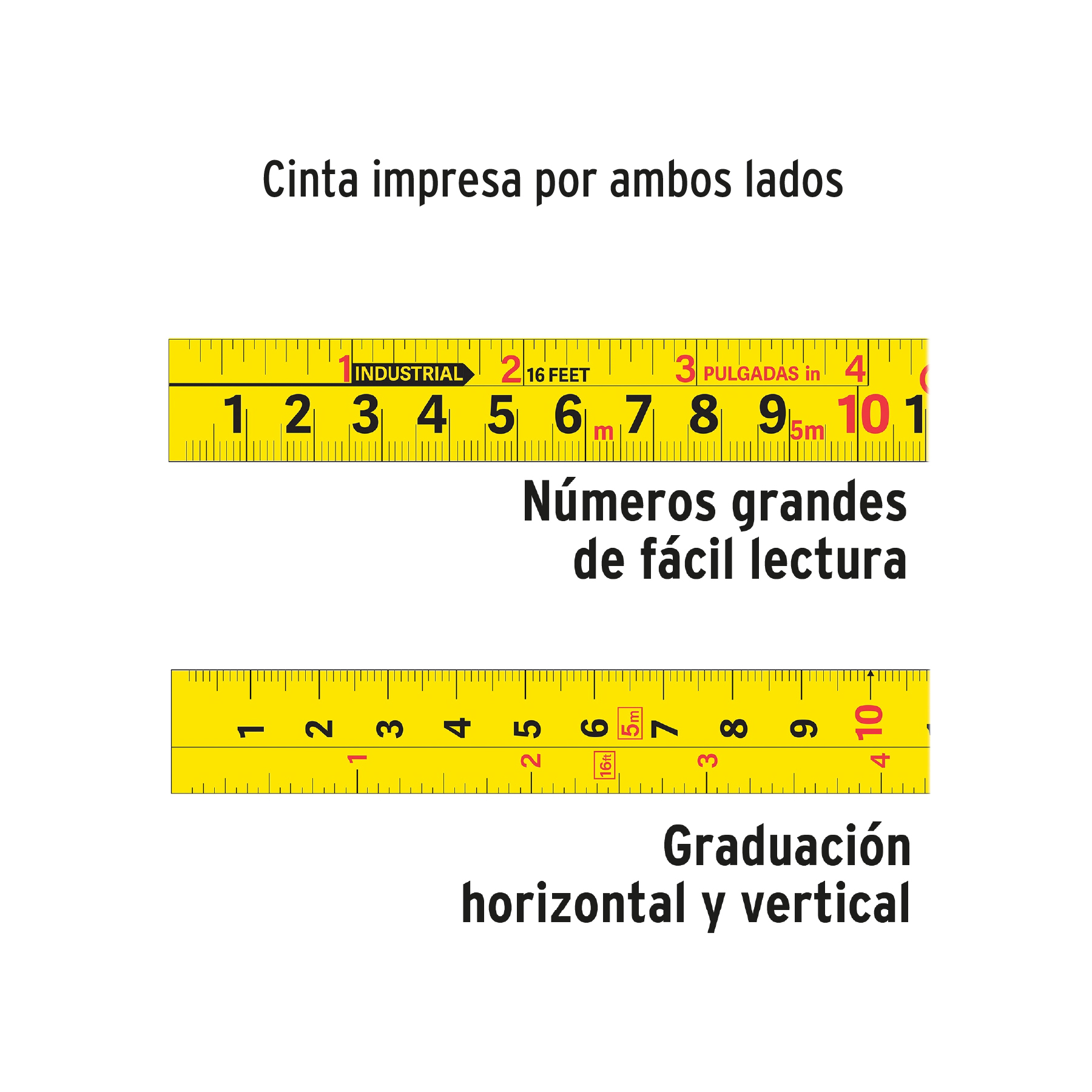Flexómetro Gripper contra impactos 5 m cinta 19 mm, TRUPER TRUPER