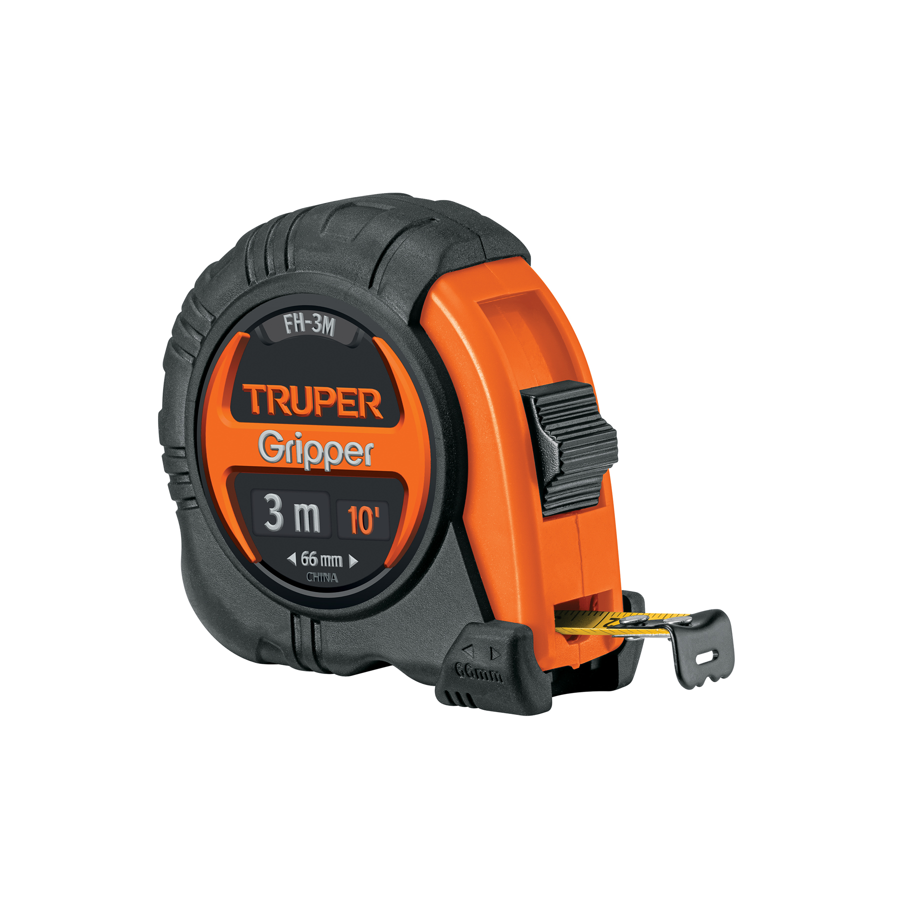 Flexómetro Gripper contra impactos 3 m cinta 13 mm, TRUPER TRUPER