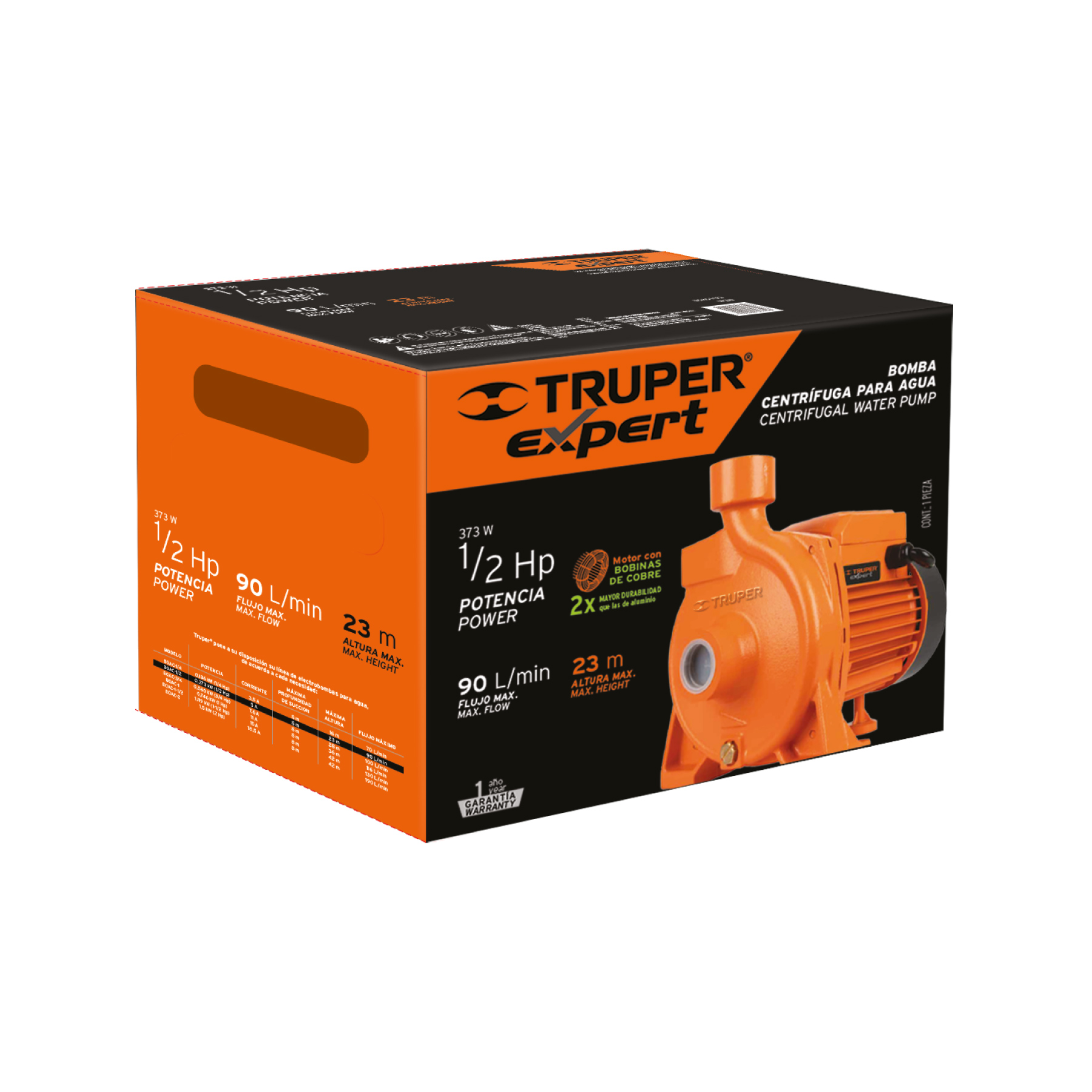 Bomba centrífuga para agua modelo europeo,1-1/2 HP, EXPERT TRUPER