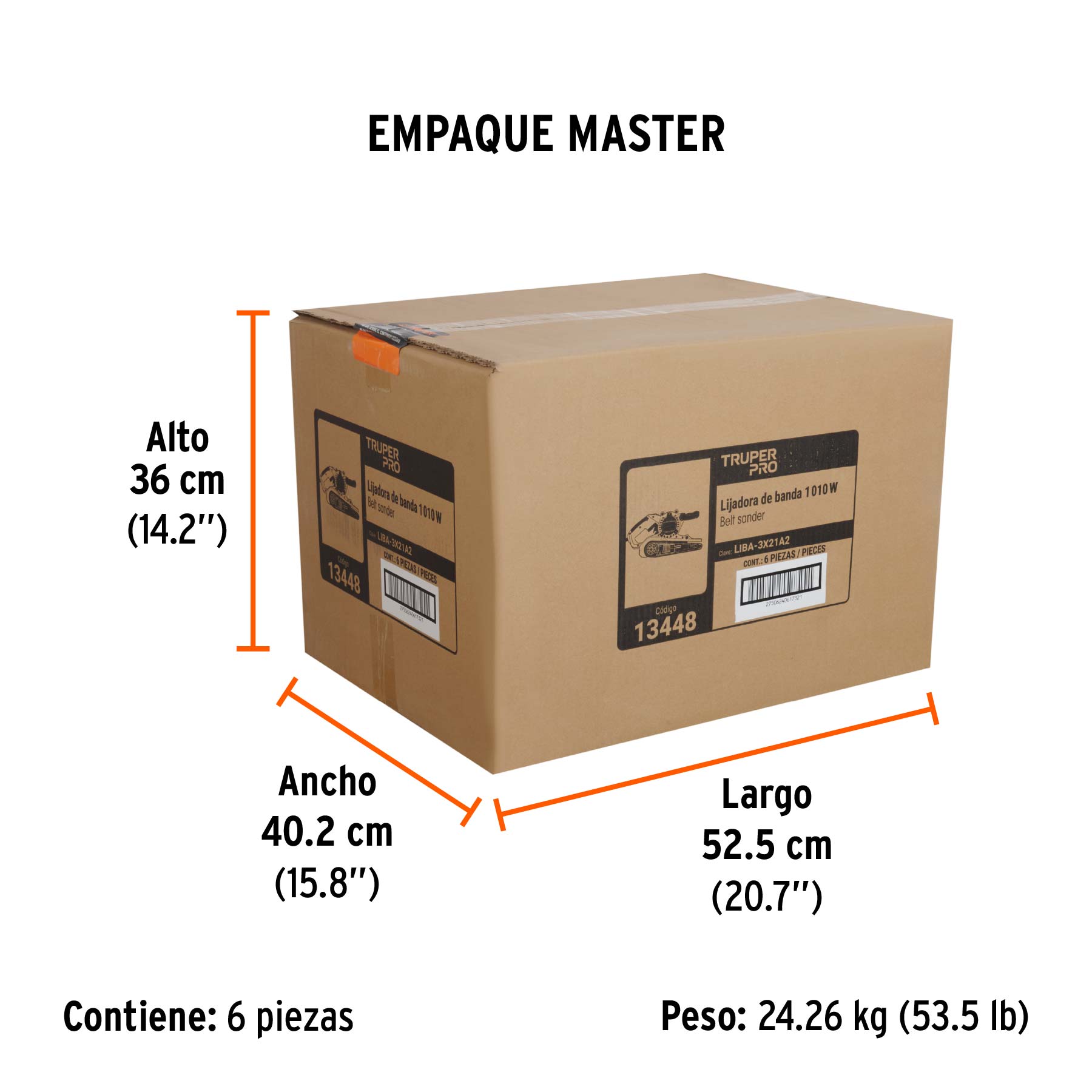 Lijadora de banda 3 x 21", 1010W, TRUPER PRO TRUPER