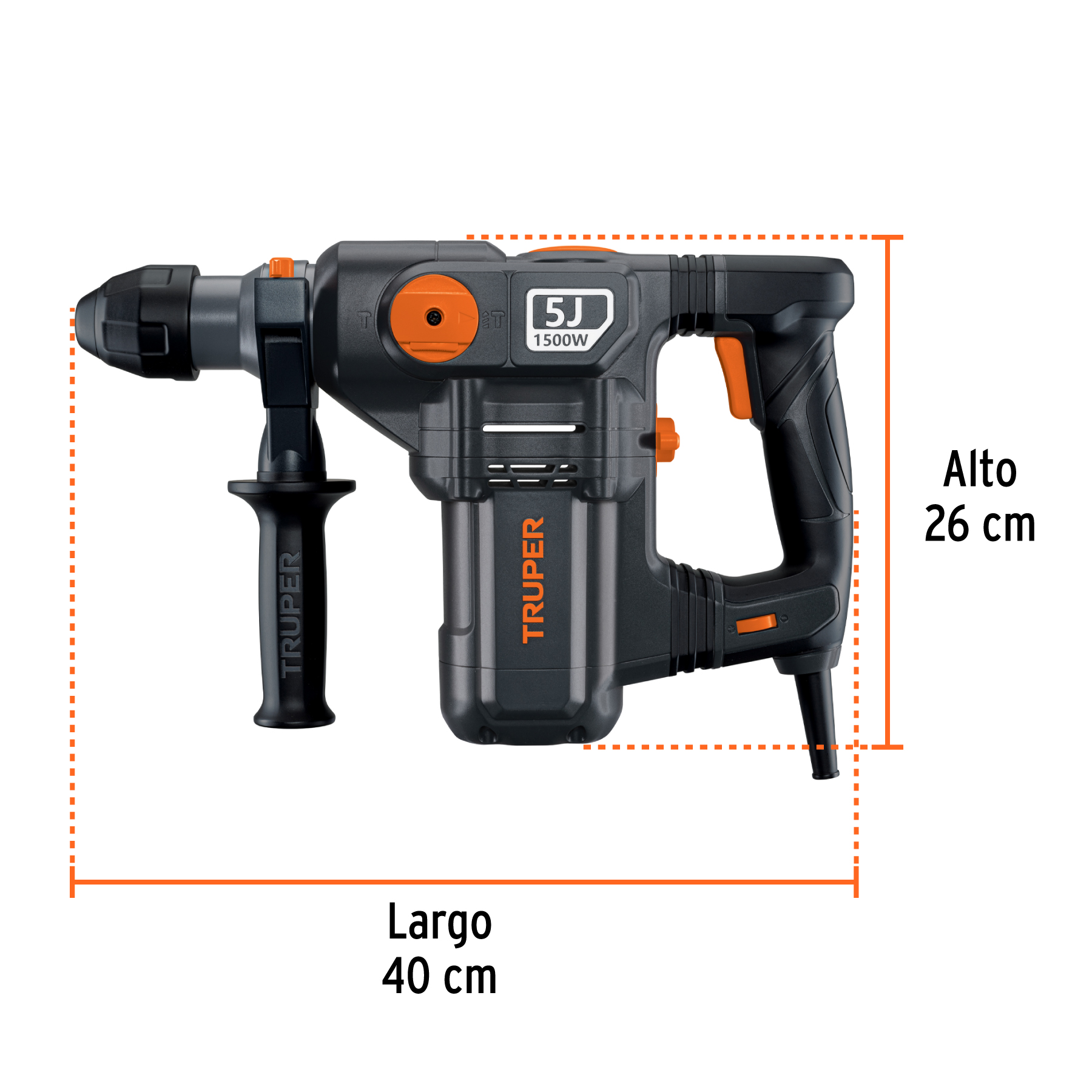 Rotomartillo SDS Plus/destornillador 5 J, 1500W, INDUSTRIAL TRUPER