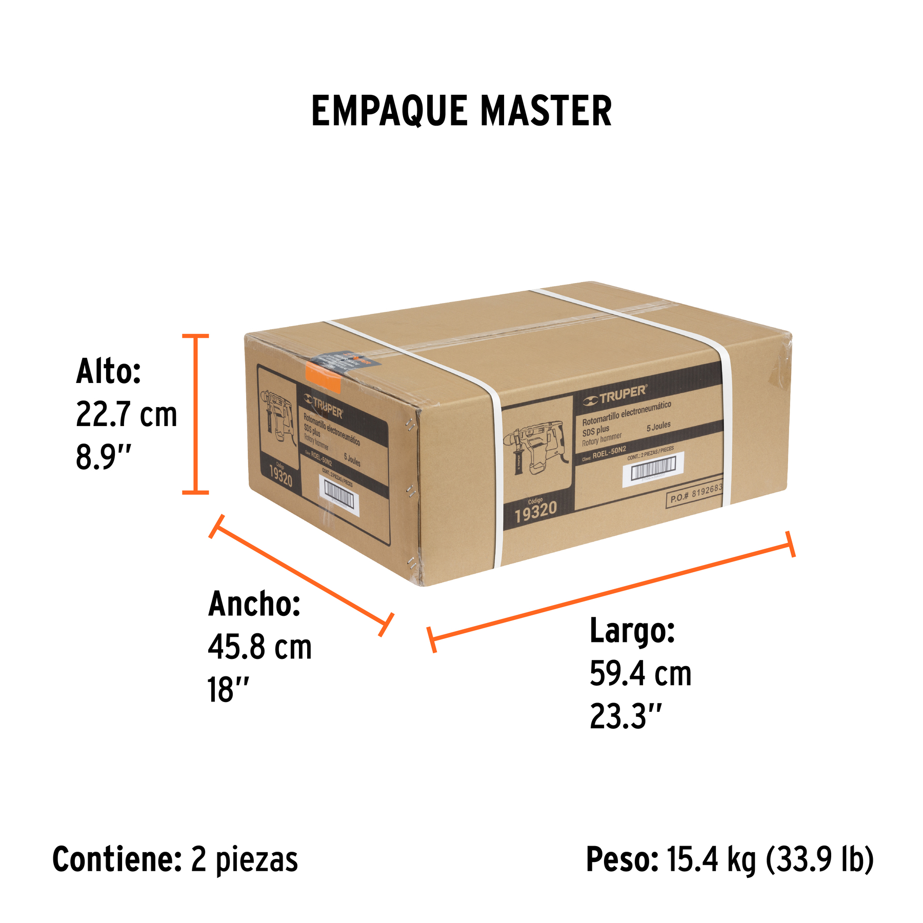 Rotomartillo SDS Plus/destornillador 5 J, 1500W, INDUSTRIAL TRUPER