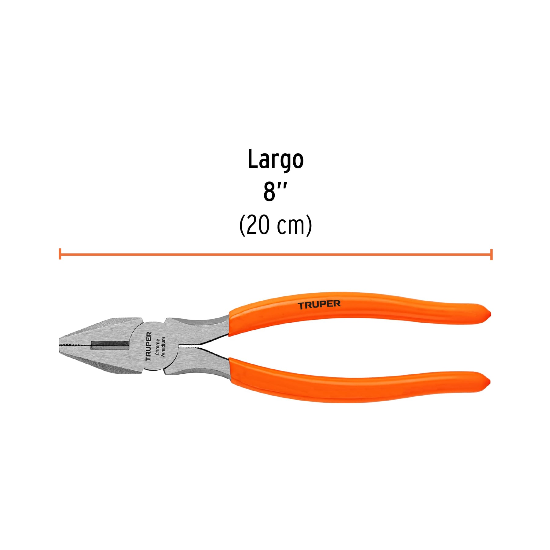 Pinza para electricista 8" mango de PVC, TRUPER TRUPER