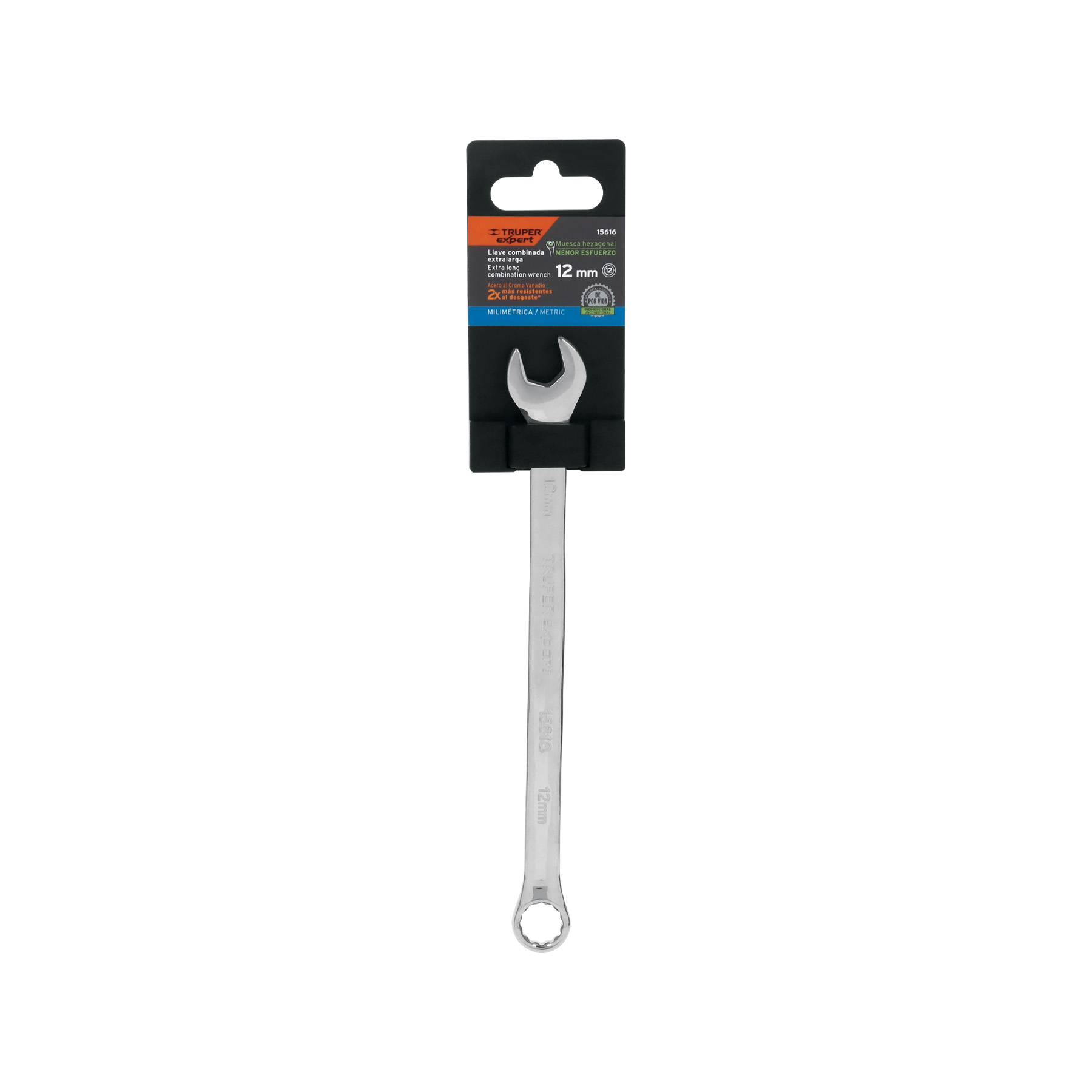 Llave combinada extralarga 12 mm x 193 mm de largo, EXPERT TRUPER