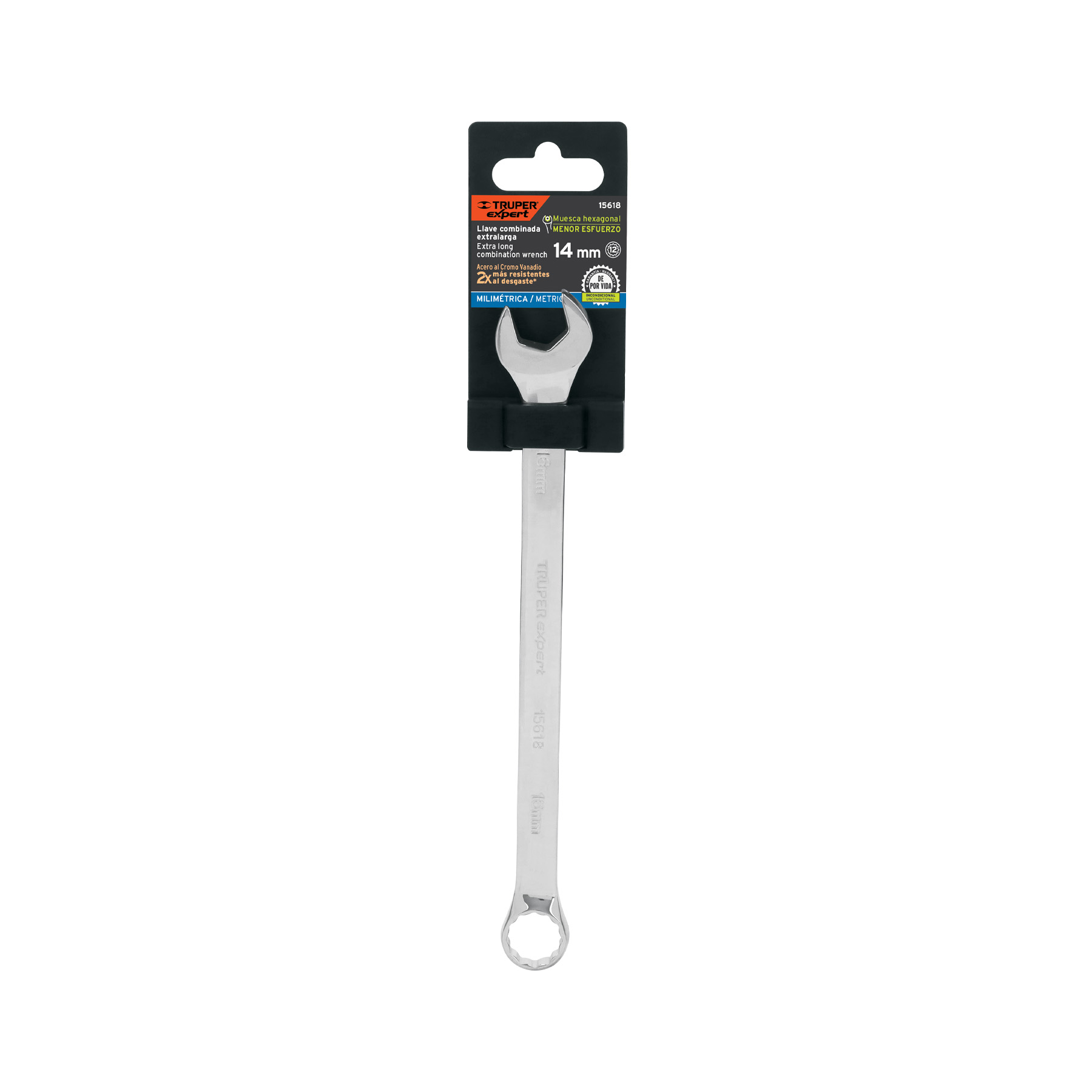 Llave combinada extralarga 14 mm x 220 mm de largo, EXPERT TRUPER
