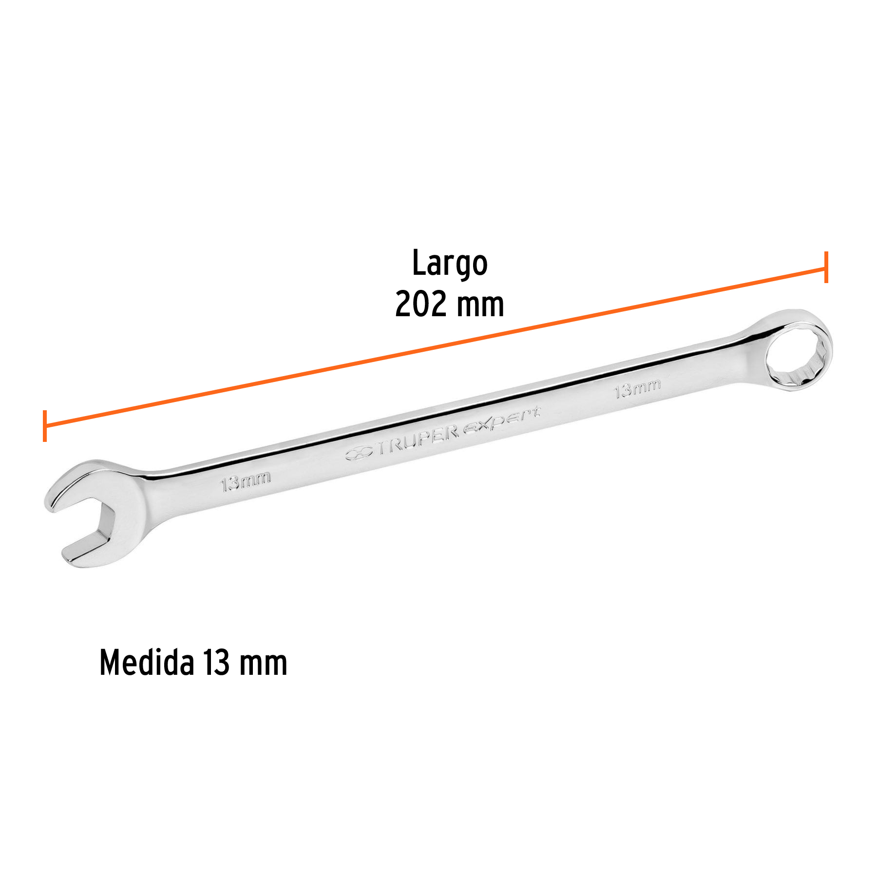 Llave combinada extralarga 13 mm x 202 mm de largo, EXPERT TRUPER