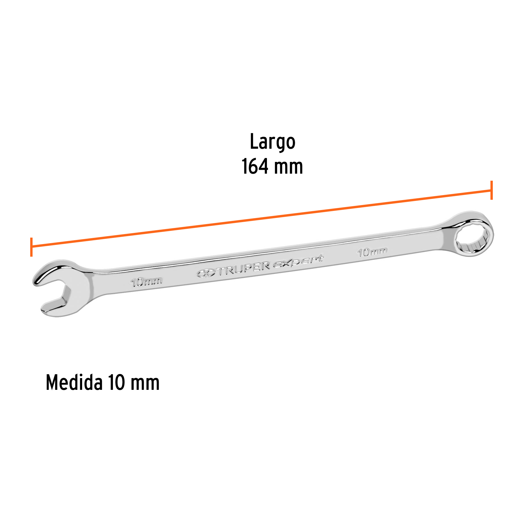 Llave combinada extralarga 10 mm x 164 mm de largo, EXPERT TRUPER