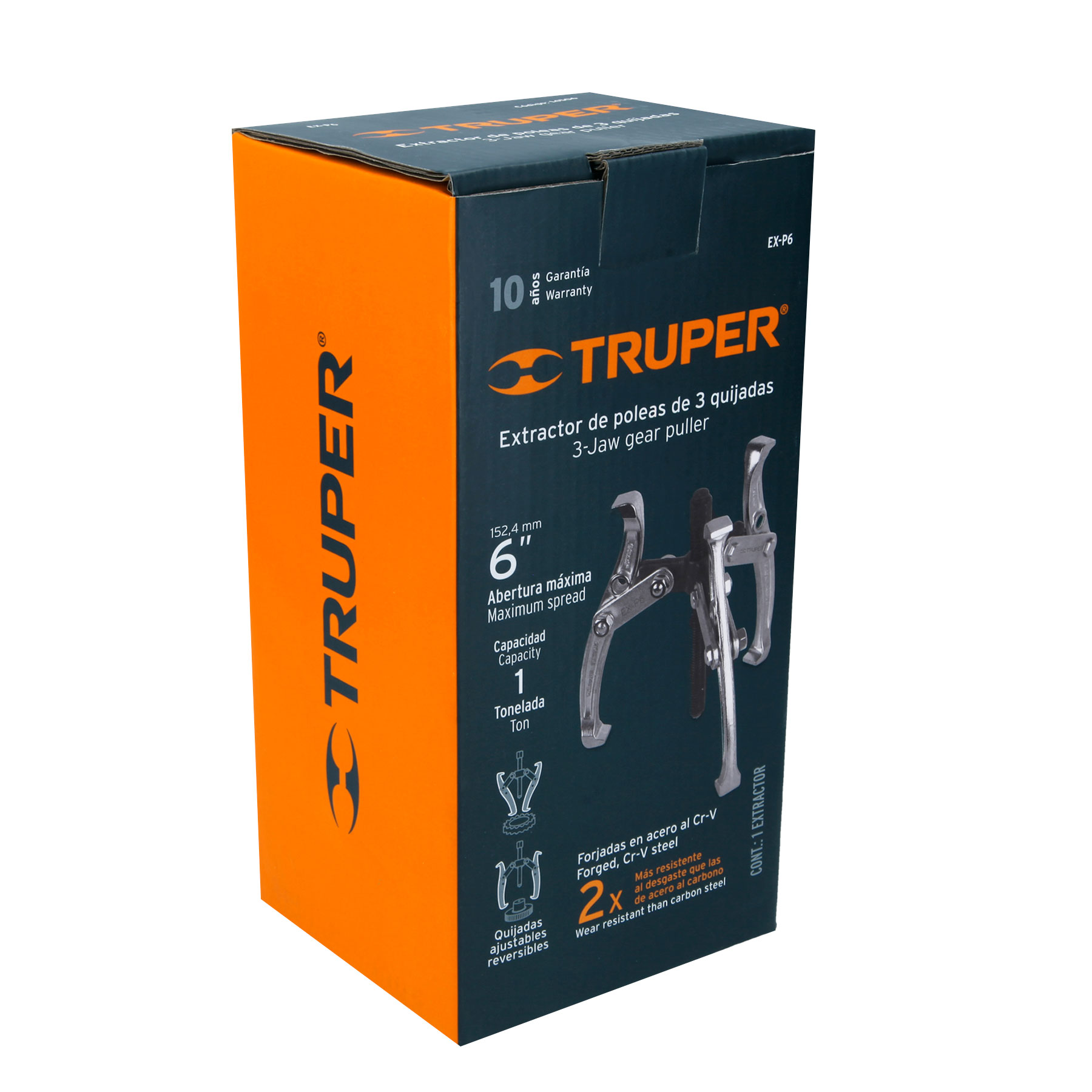 Extractor de poleas, 3 quijadas, 6", TRUPER TRUPER