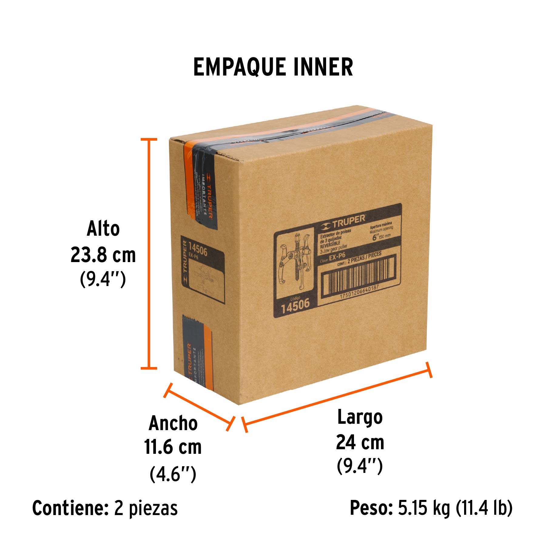 Extractor de poleas, 3 quijadas, 6", TRUPER TRUPER