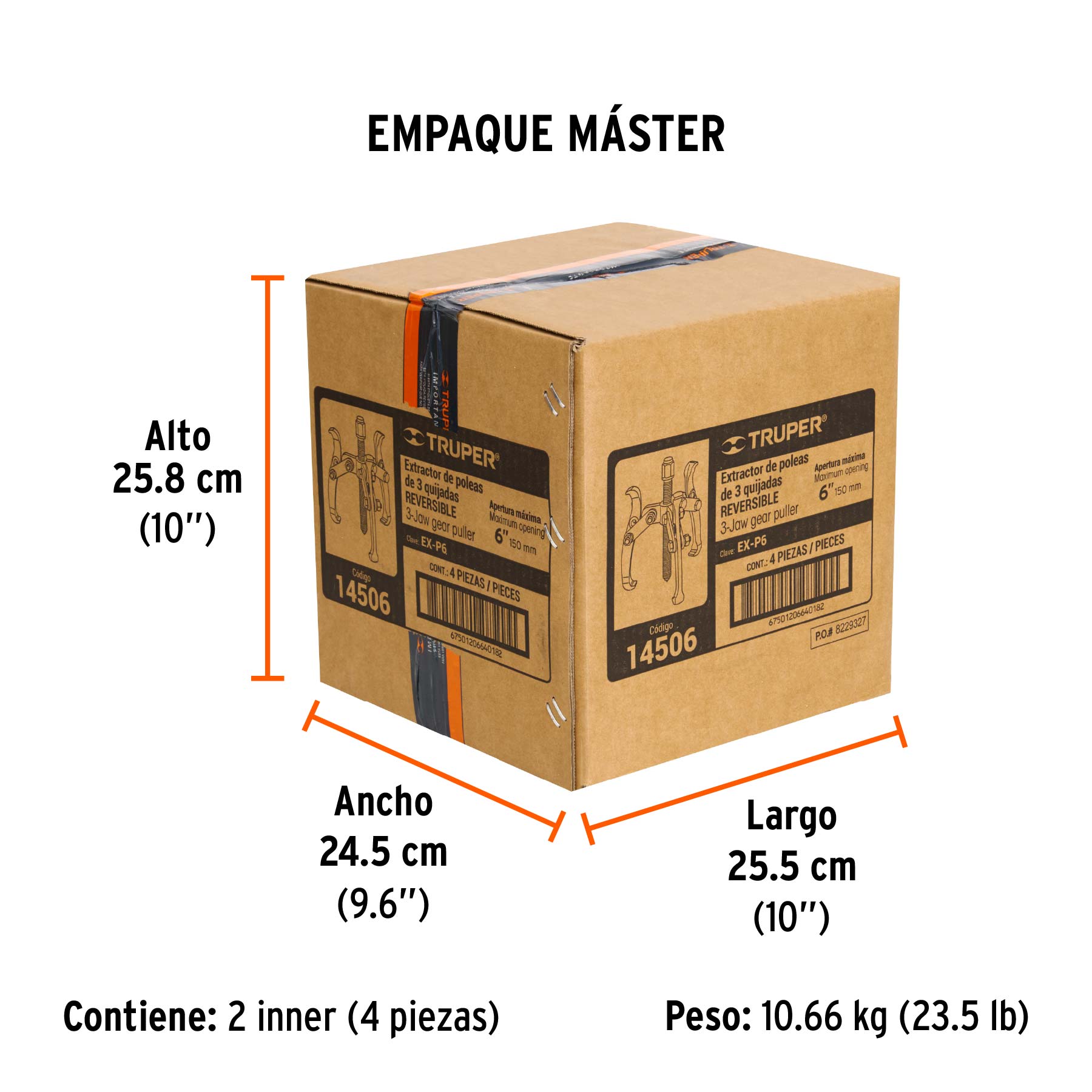 Extractor de poleas, 3 quijadas, 6", TRUPER TRUPER