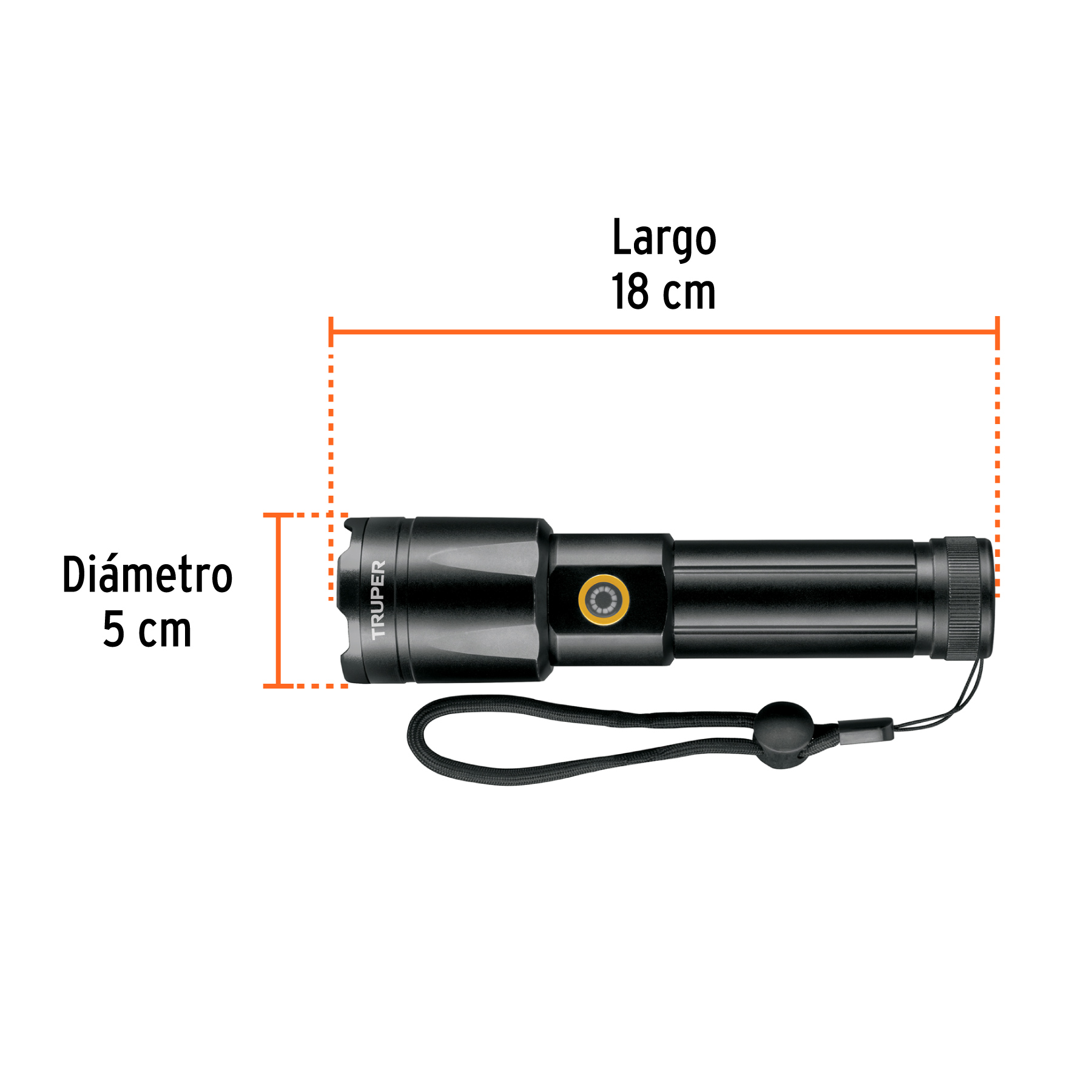 Linterna LED recargable, de aluminio, 1,200 lm, TRUPER TRUPER