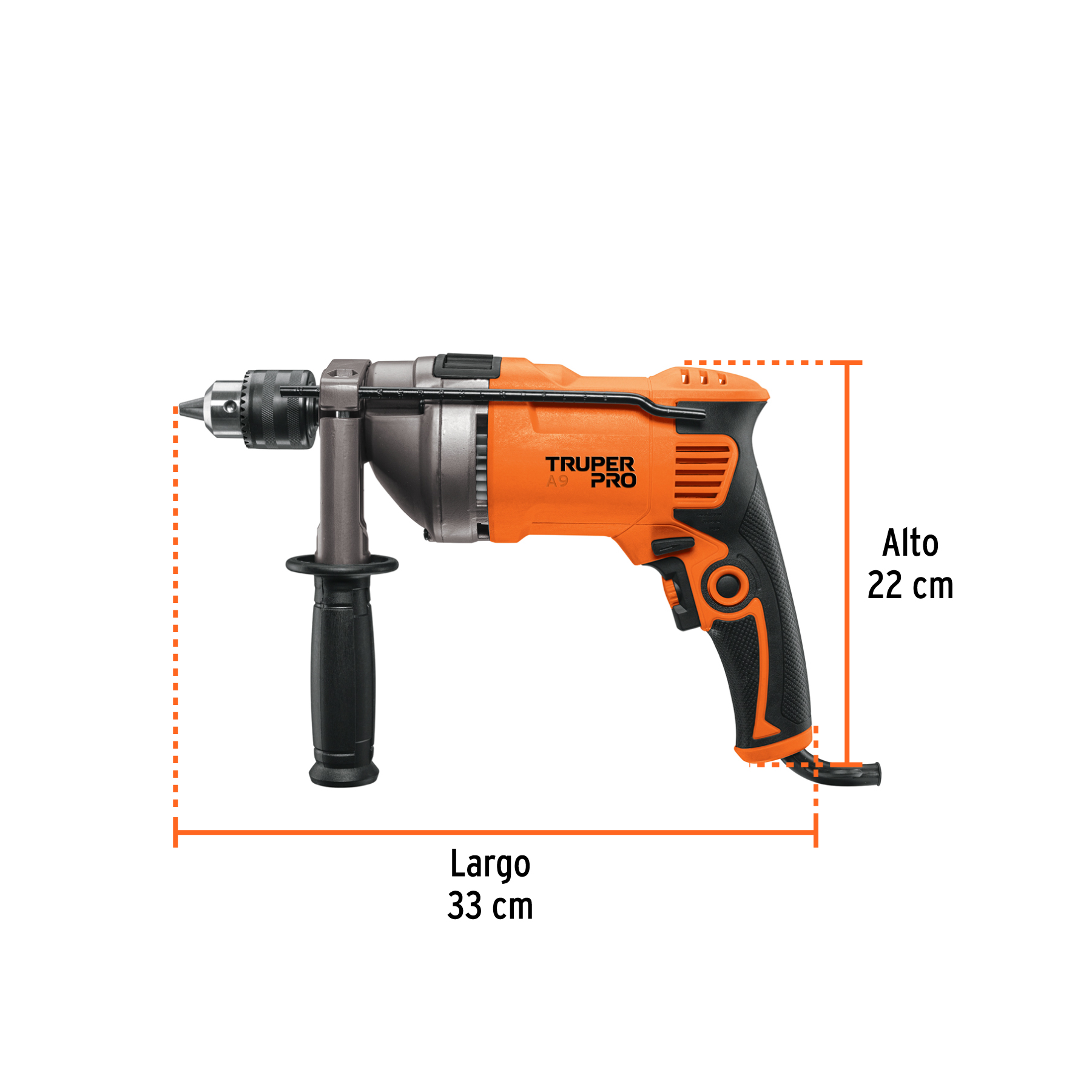 Rotomartillo/destornillador 1/2", 850W, TRUPER PRO TRUPER
