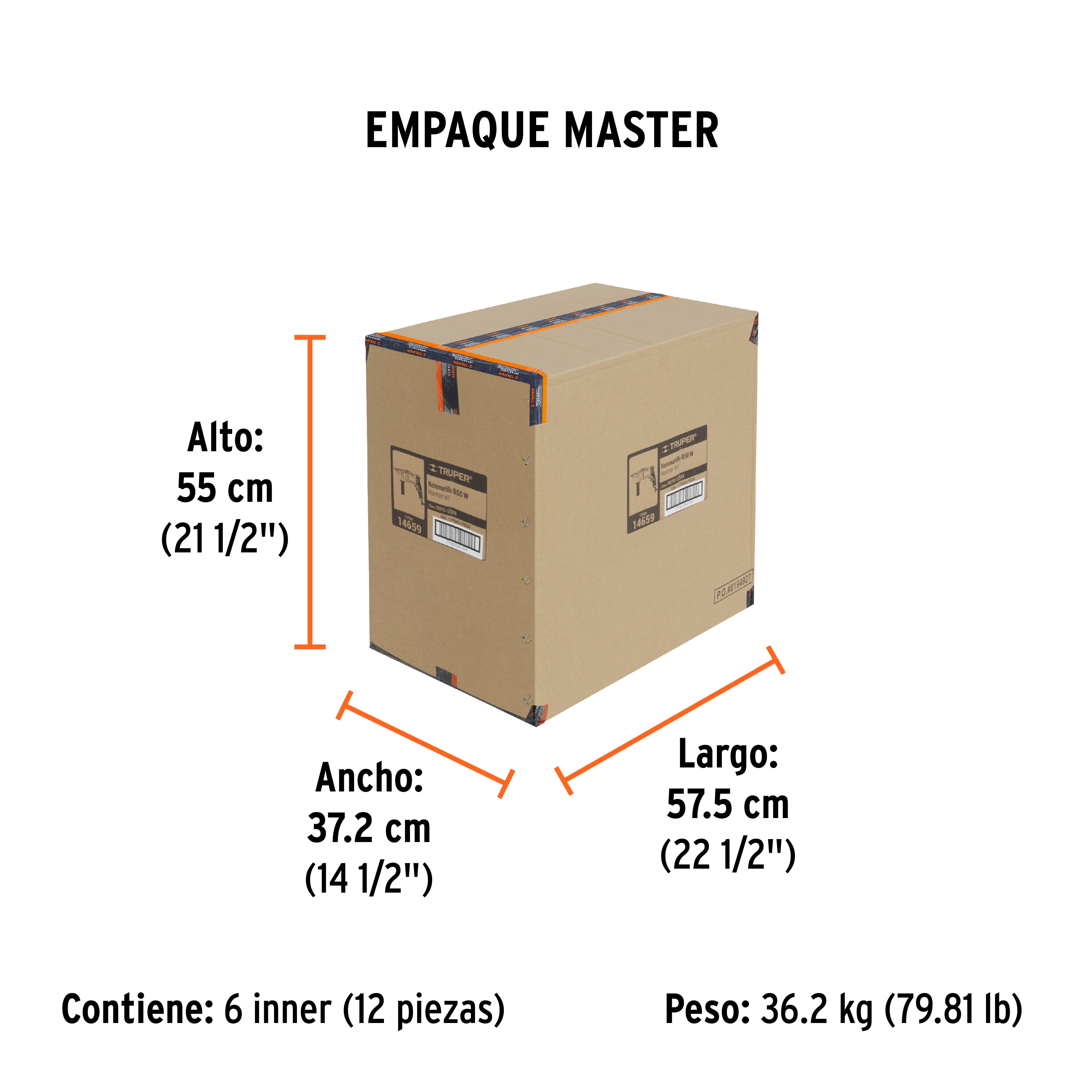 Rotomartillo/destornillador 1/2", 850W, TRUPER PRO TRUPER