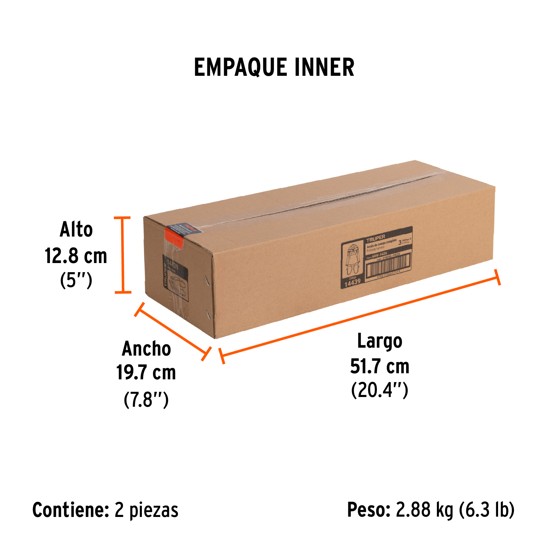 Arnés de cuerpo completo 3 anillos, laterales, ANSI, TRUPER TRUPER