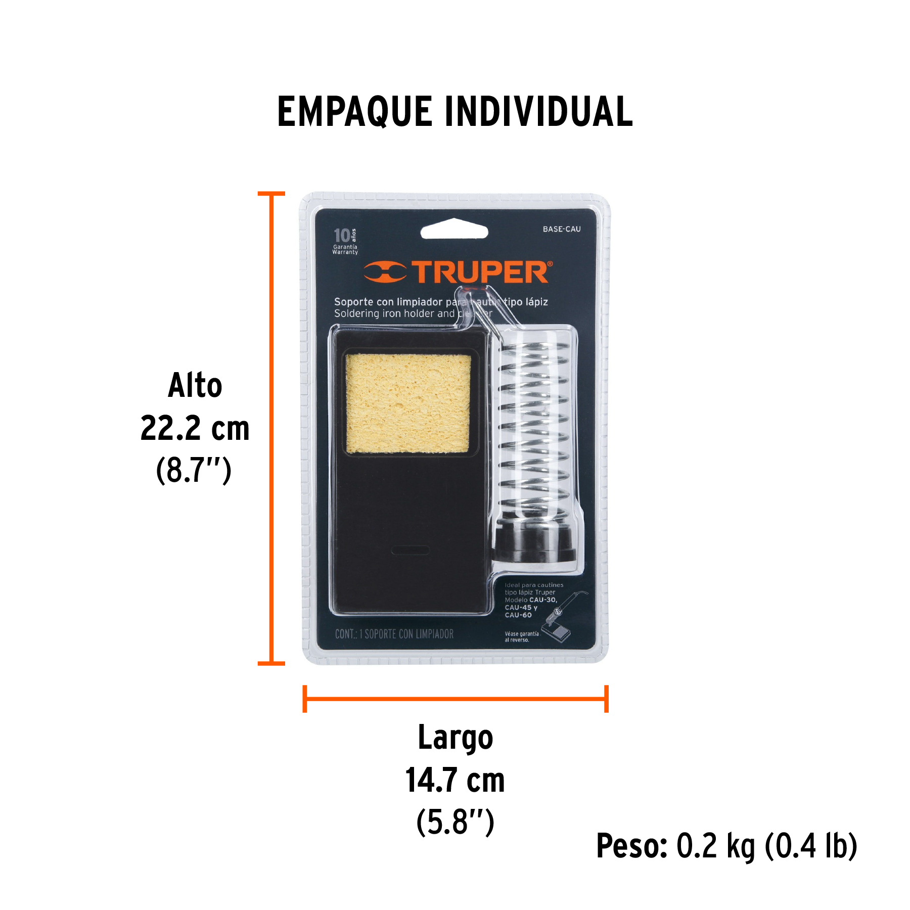 Base para cautín tipo lápiz con limpiador de esponja, TRUPER TRUPER