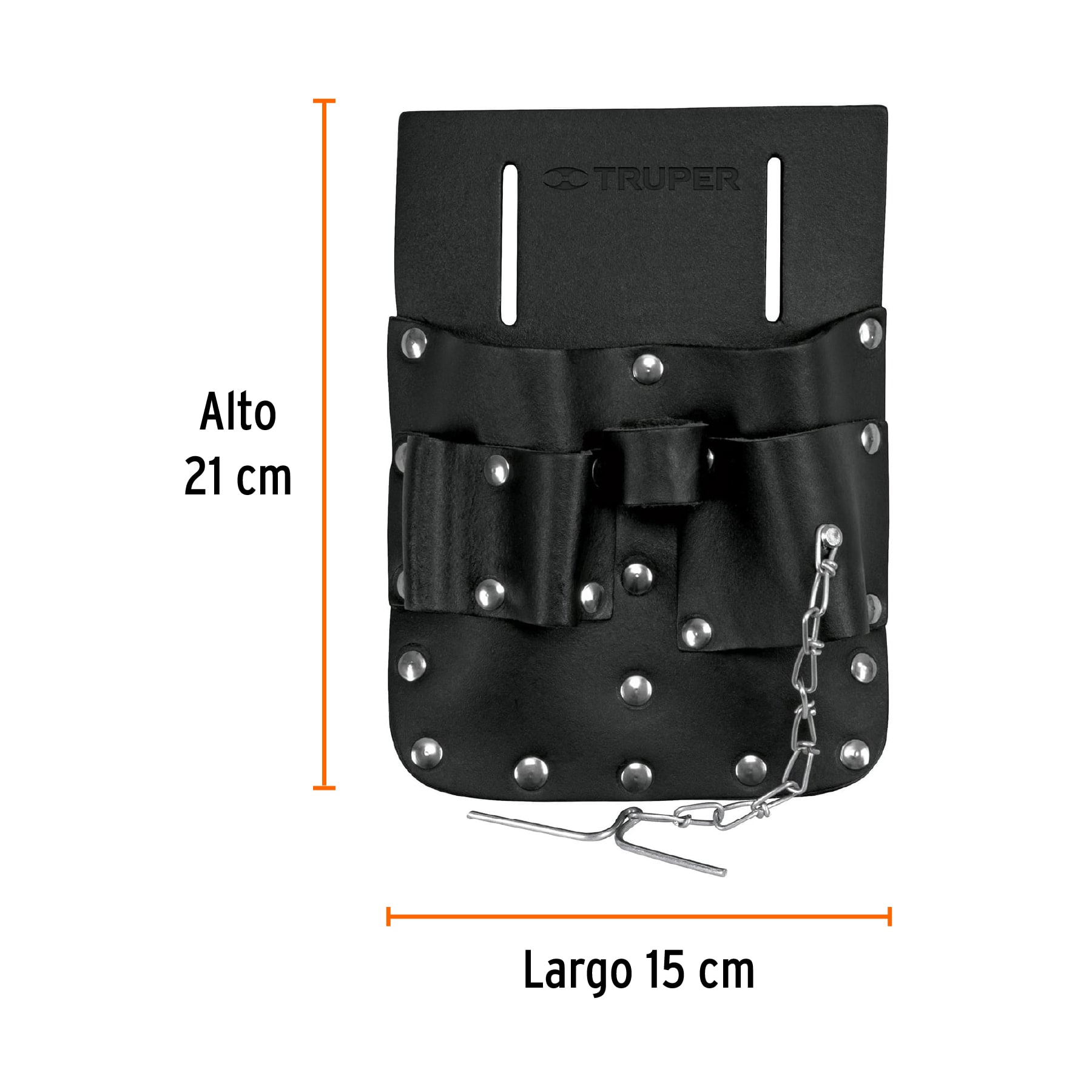 Porta herramientas de cuero con 7 compartimentos, TRUPER TRUPER