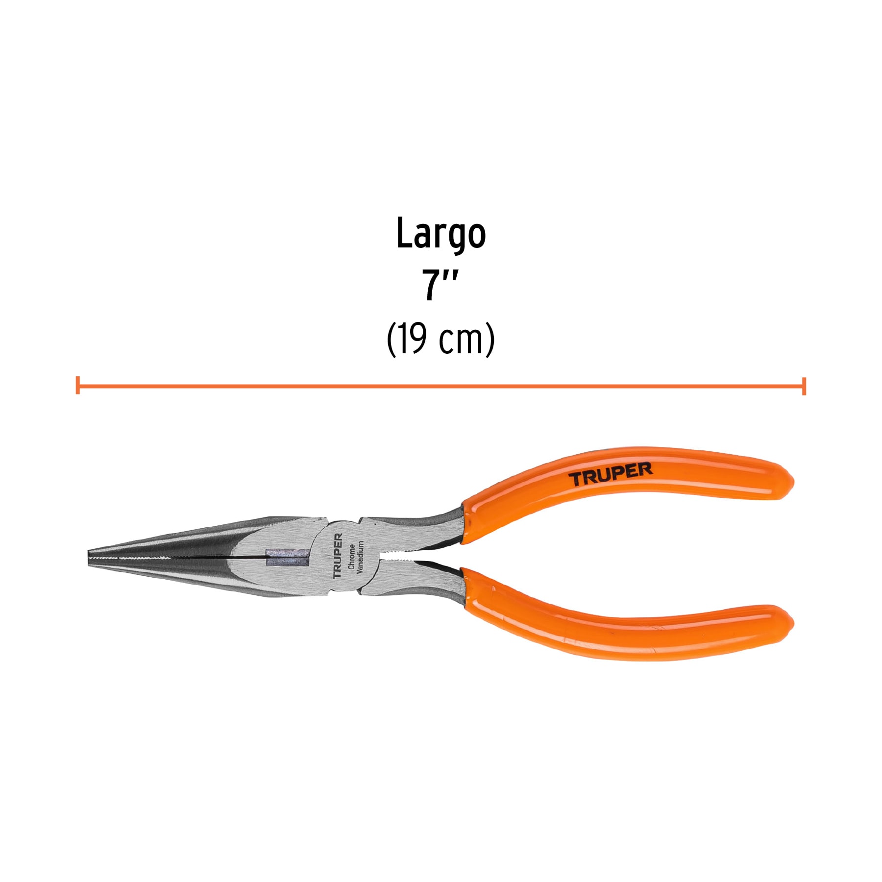 Pinza de punta y corte 7" mango de PVC, TRUPER TRUPER