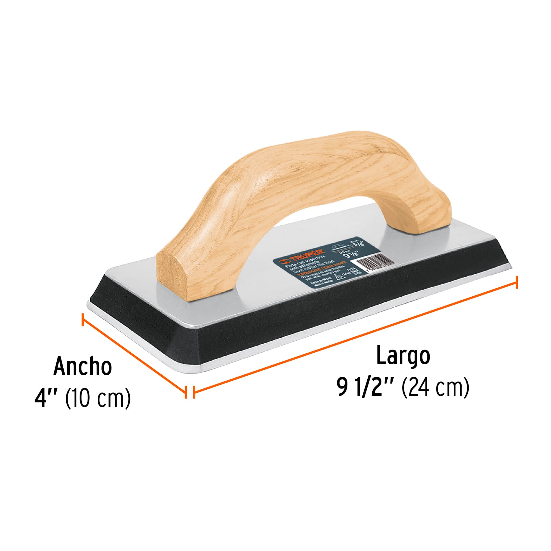 Flota de hule 9-1/2", espesor 5/8",acabado extraliso, TRUPER TRUPER
