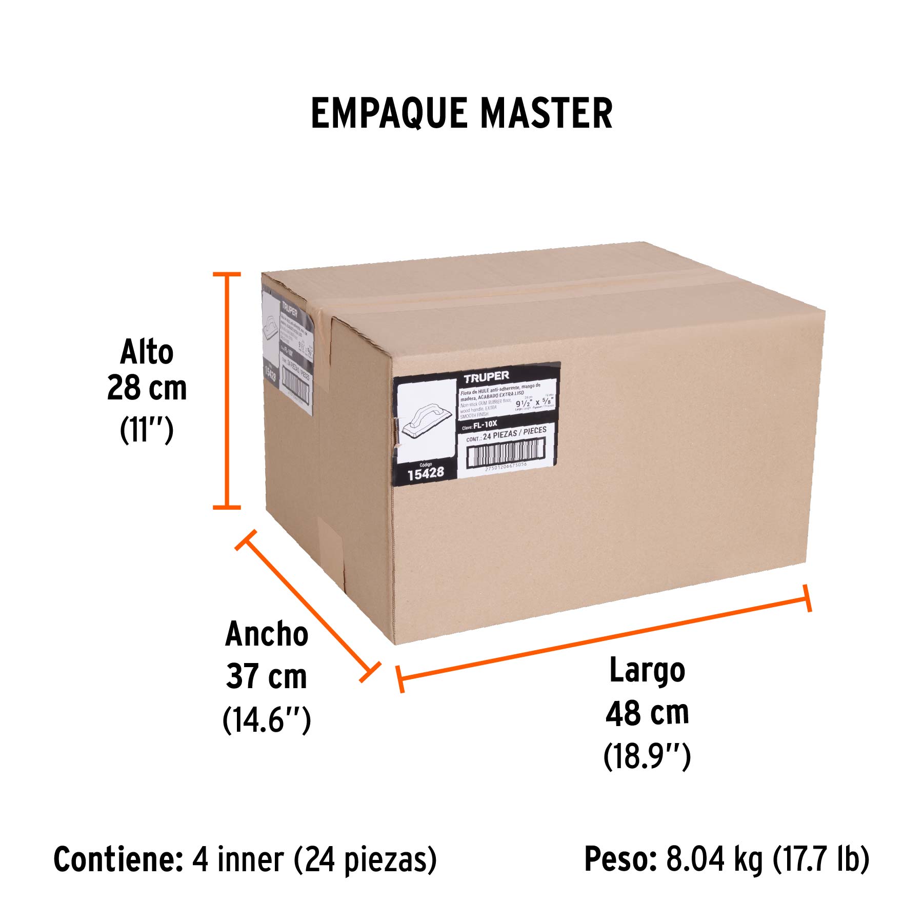 Flota de hule 9-1/2", espesor 5/8",acabado extraliso, TRUPER TRUPER