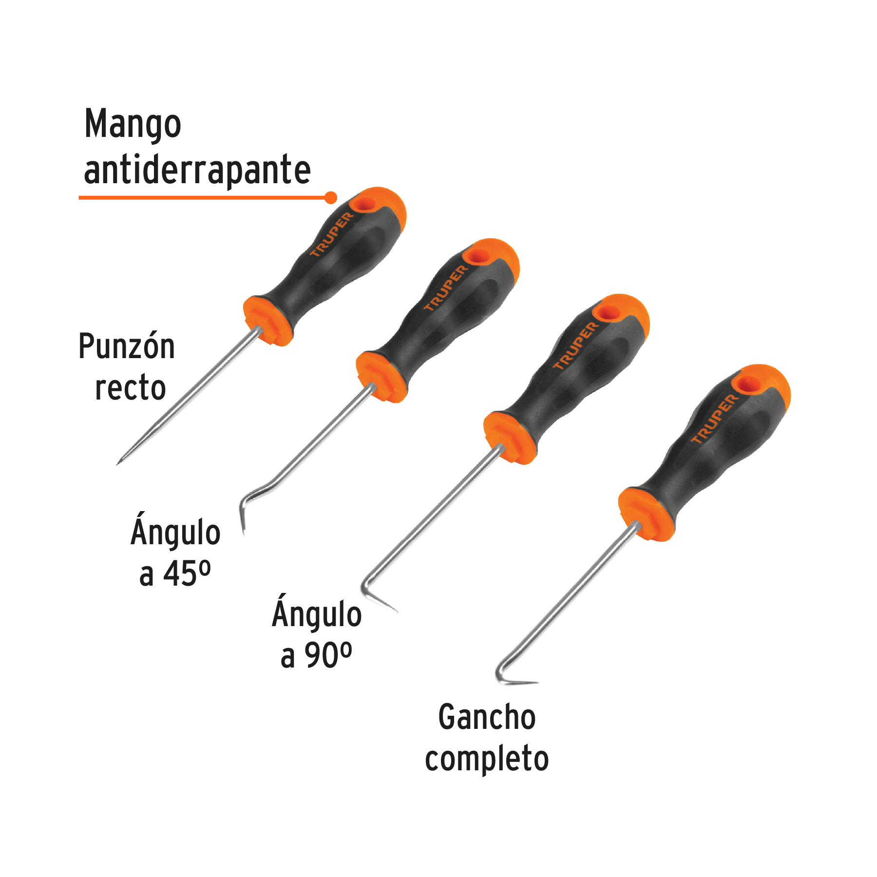 Juego de 4 puntas y ganchos multiusos, TRUPER TRUPER
