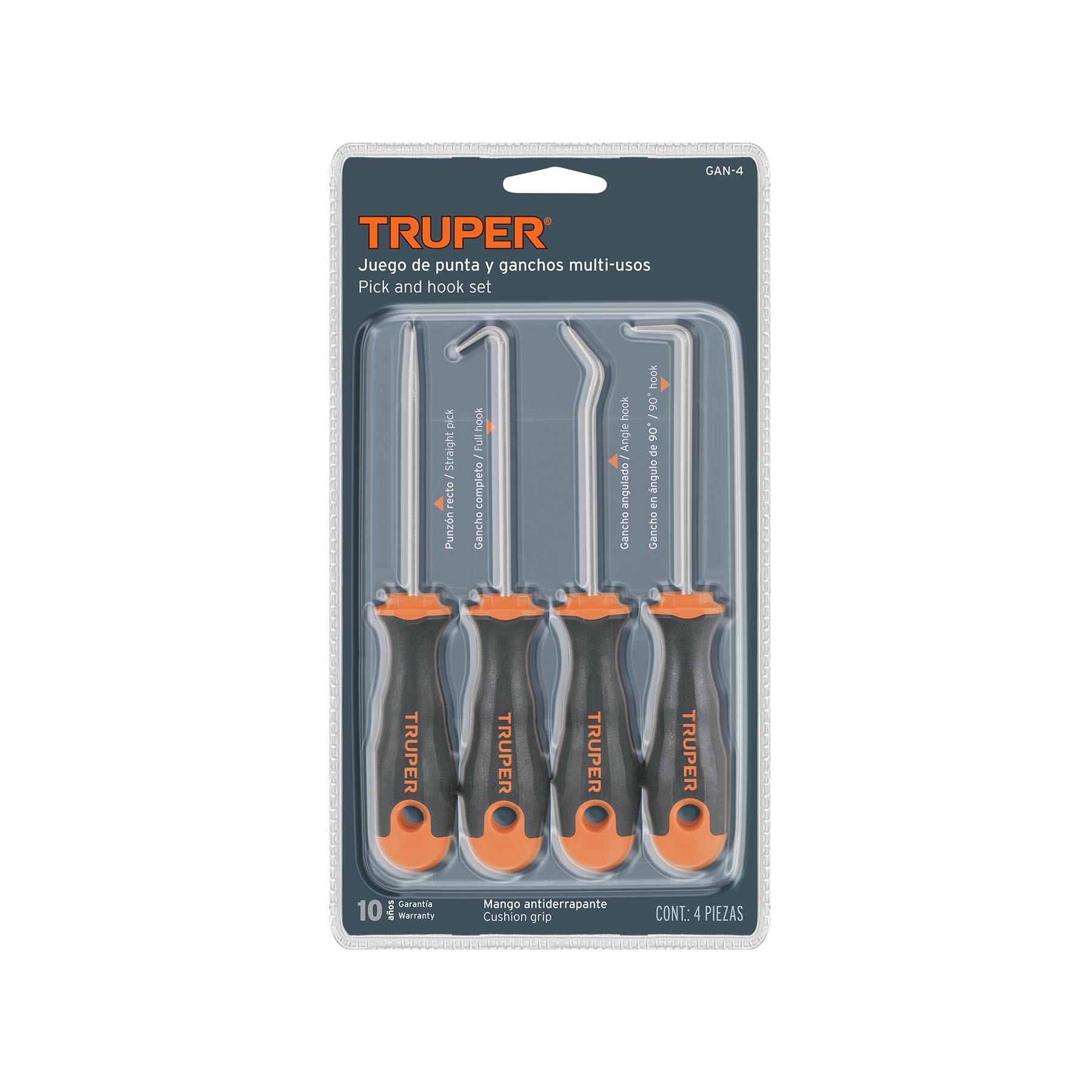 Juego de 4 puntas y ganchos multiusos, TRUPER TRUPER