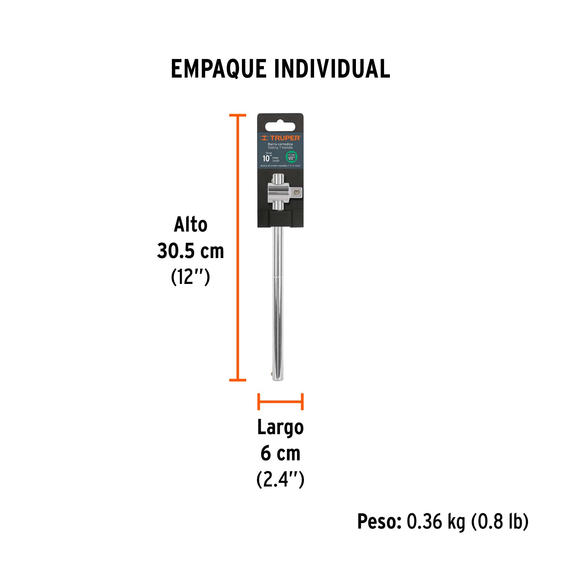 Barra corrediza para dados cuadro 1/2", TRUPER TRUPER