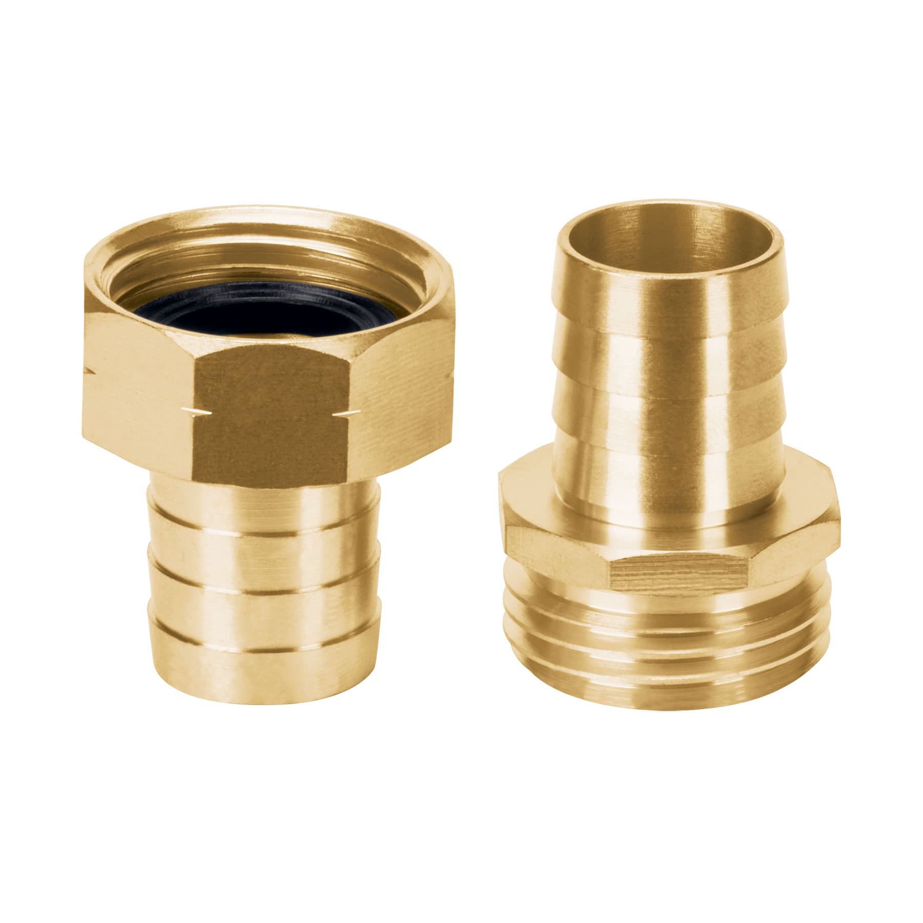 Conectores 3/4" macho y hembra de latón sólido para manguera TRUPER