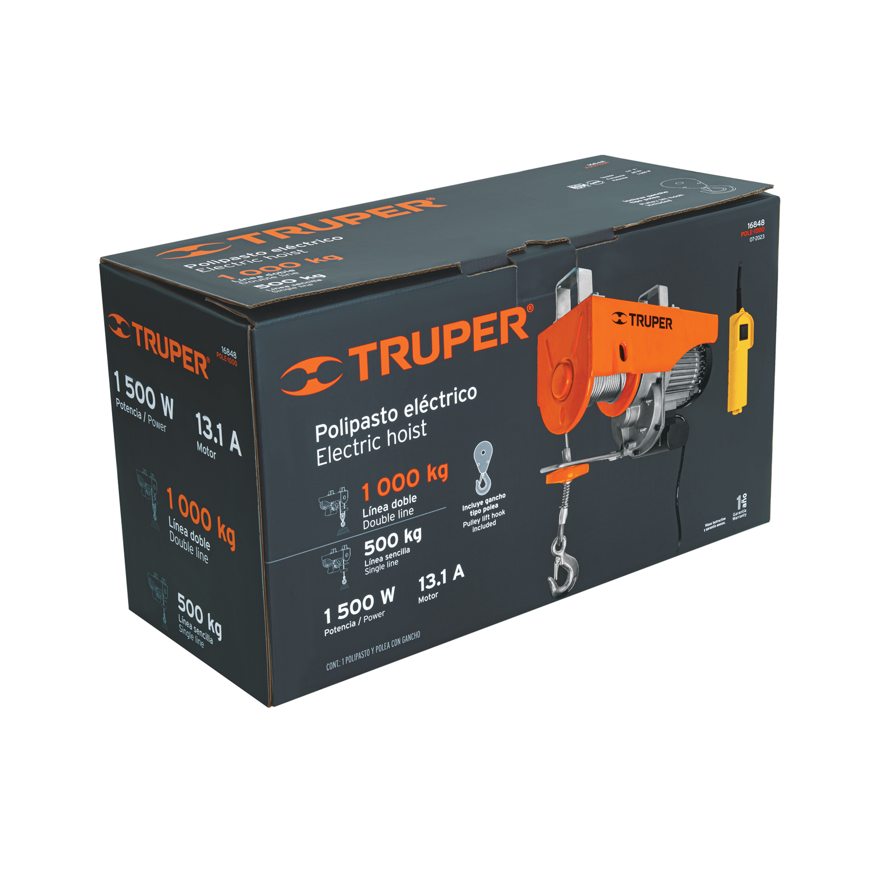 Polipasto eléctrico de 1000 kg, TRUPER TRUPER