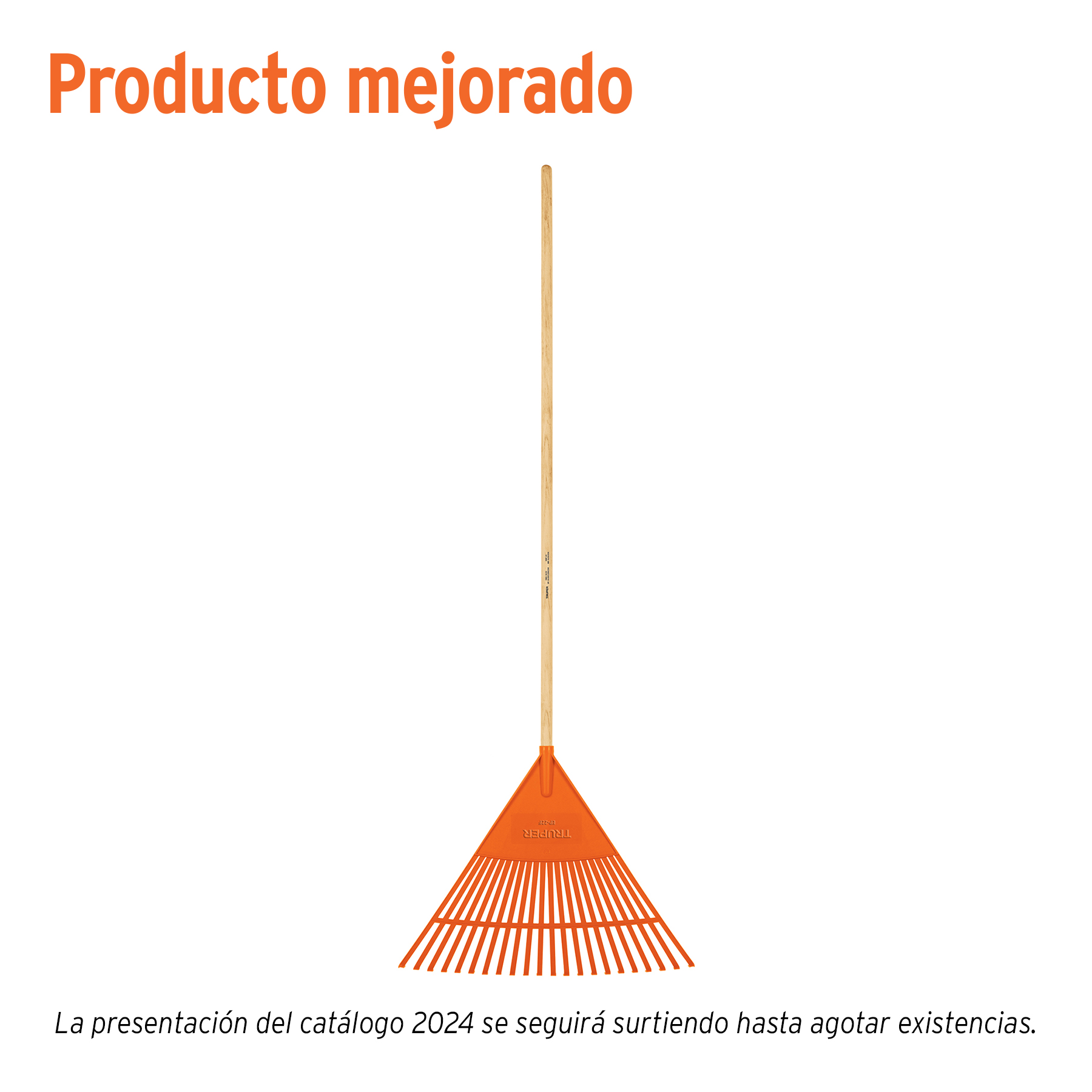 Escoba plástica para jardín, flexible, 22 dientes, mango 48" TRUPER